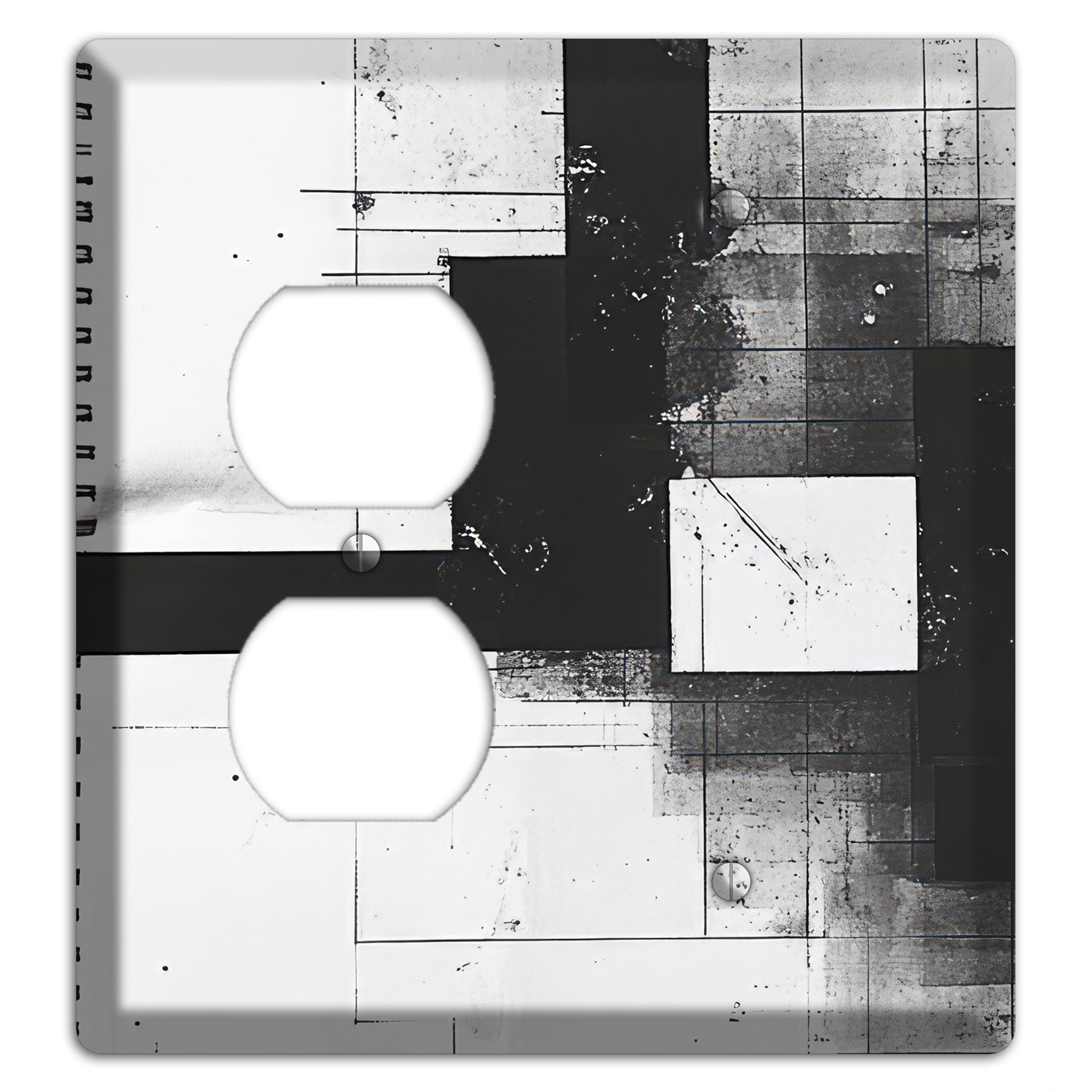 Fractured Blueprint Duplex / Blank Wallplate