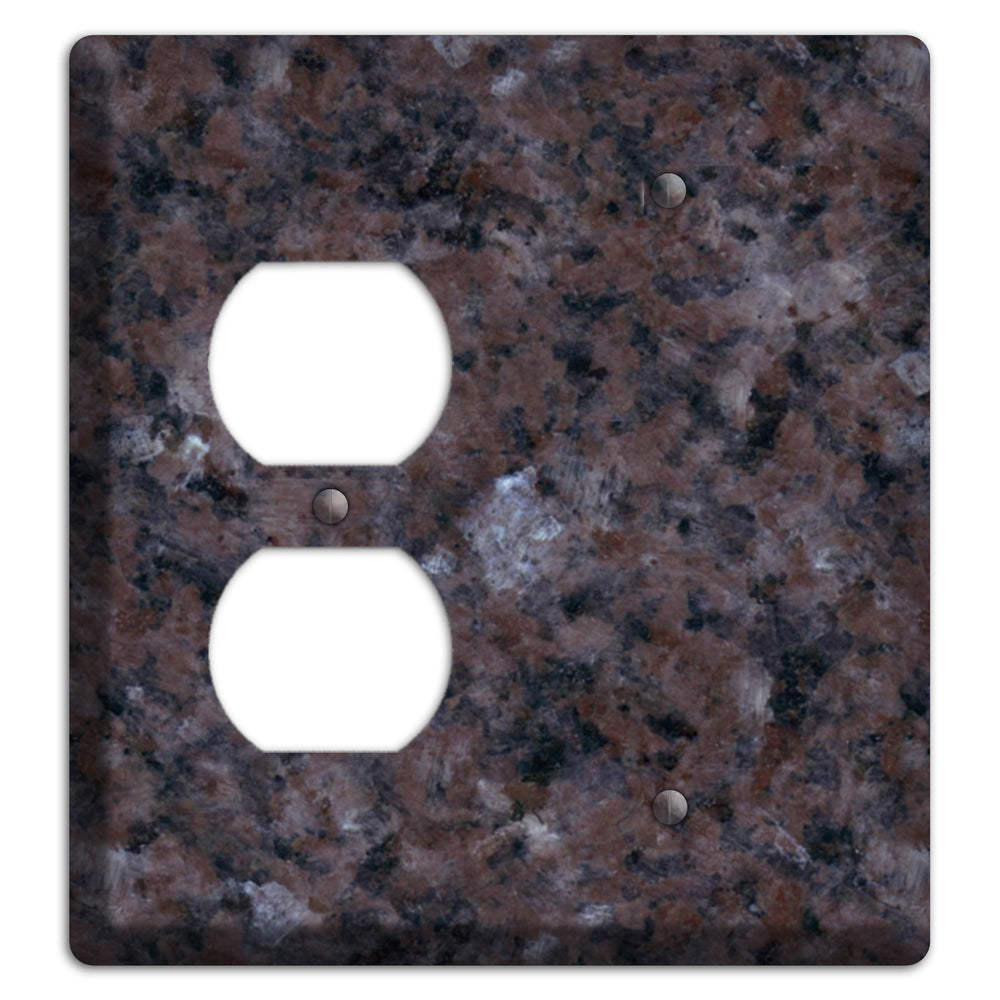 Tan Brown Granite Duplex / Blank Wallplate
