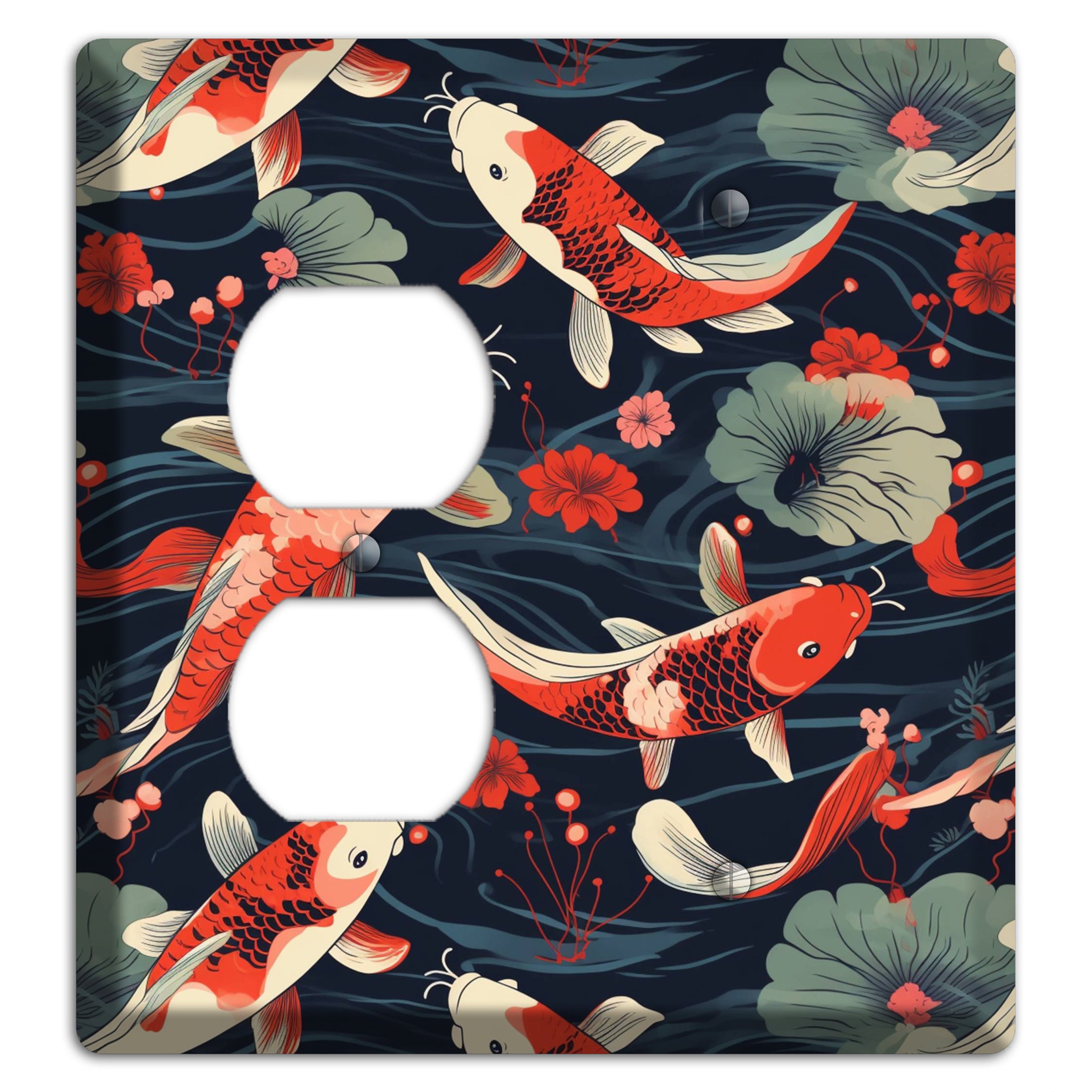 Koi Drift Dance Duplex / Blank Wallplate