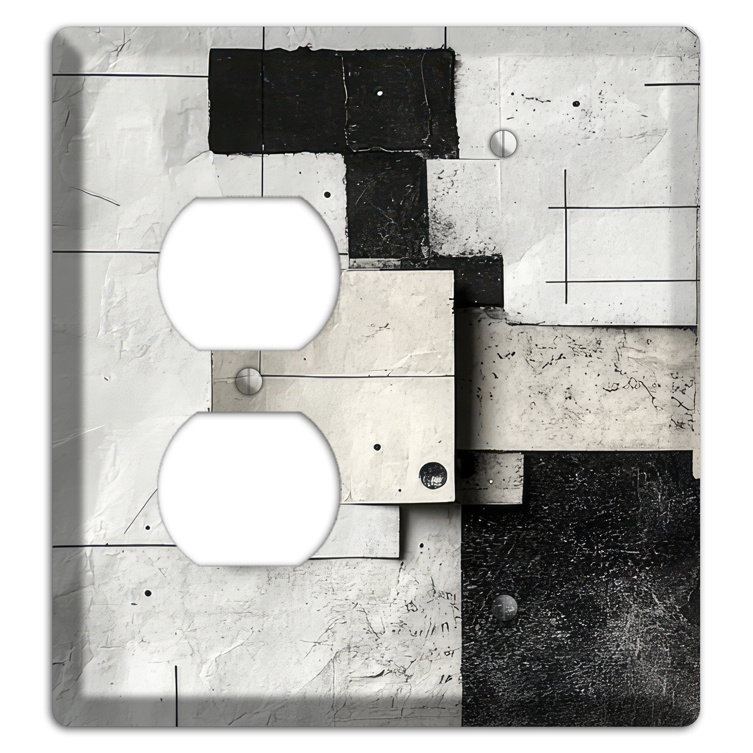 Torn Blueprint Collage Duplex / Blank Wallplate