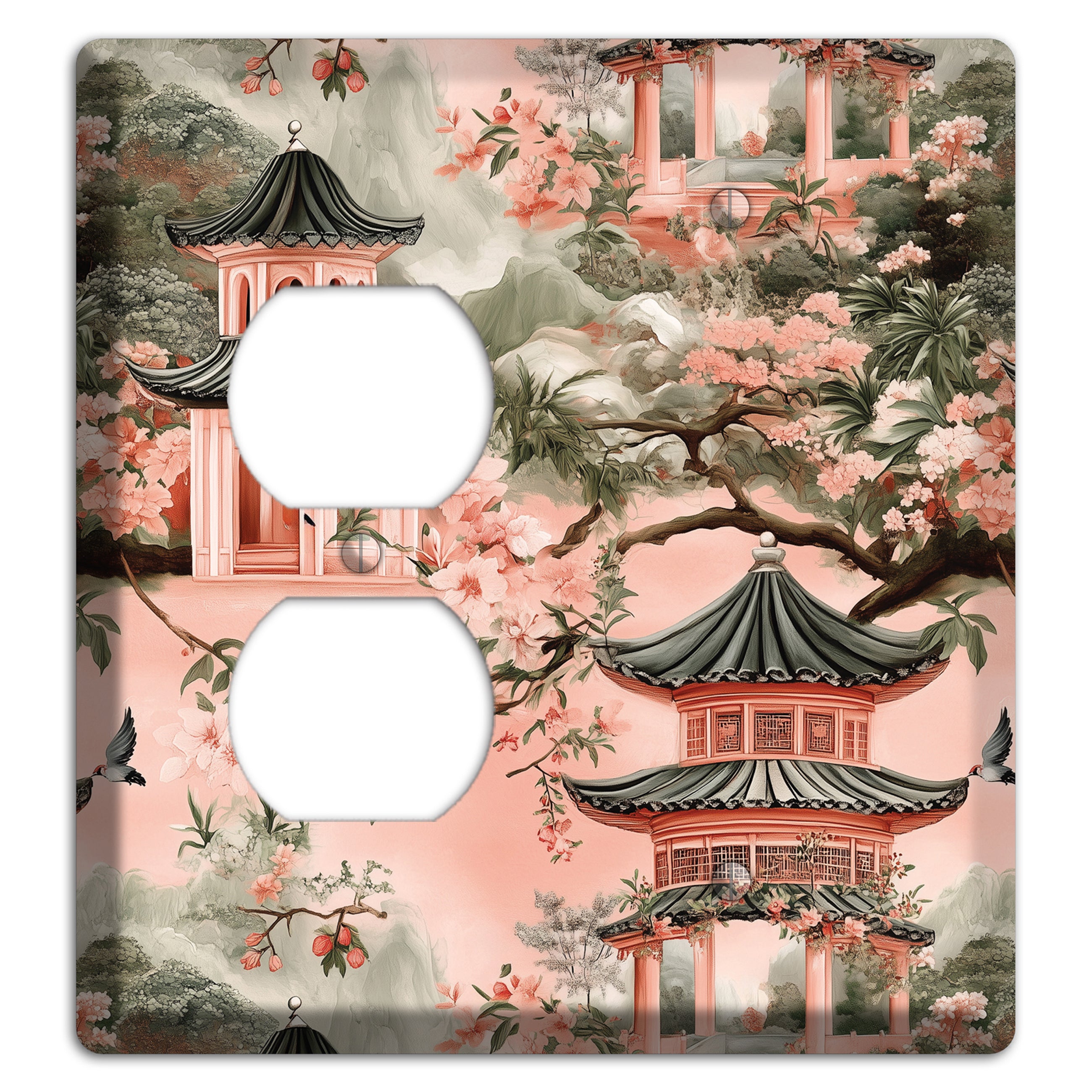 Pagoda & Plum Duplex / Blank Wallplate