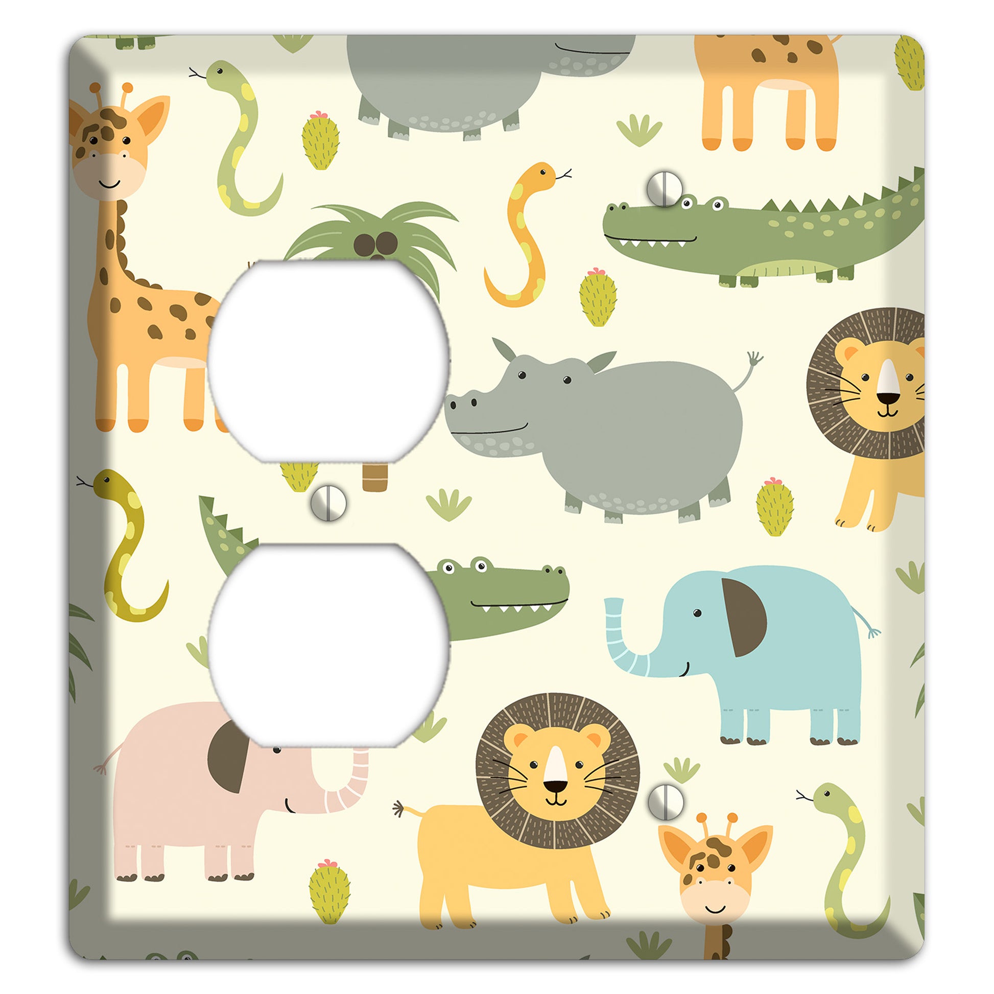 Jungle Friends (Cream) Duplex / Blank Wallplate