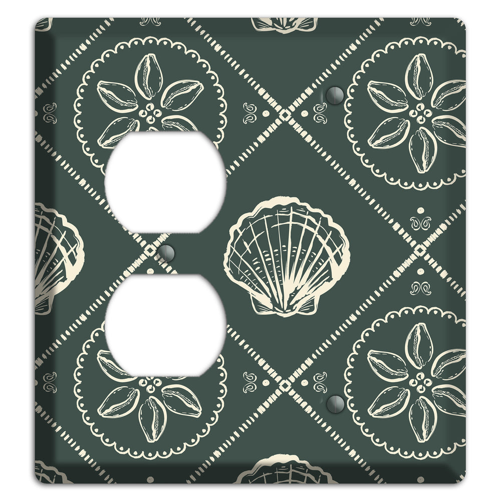 Slate Cowrie Medallion Duplex / Blank Wallplate