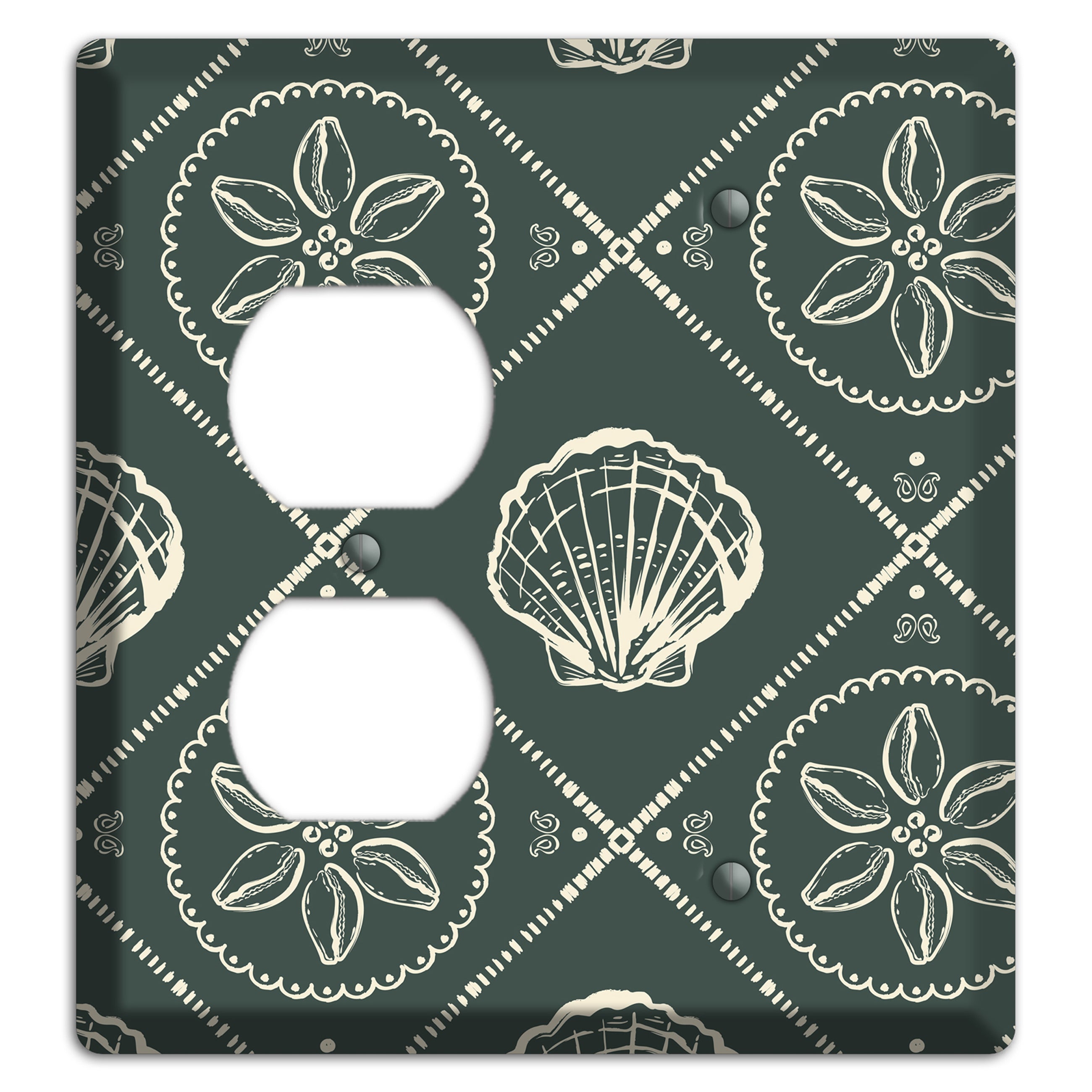 Slate Cowrie Medallion Duplex / Blank Wallplate