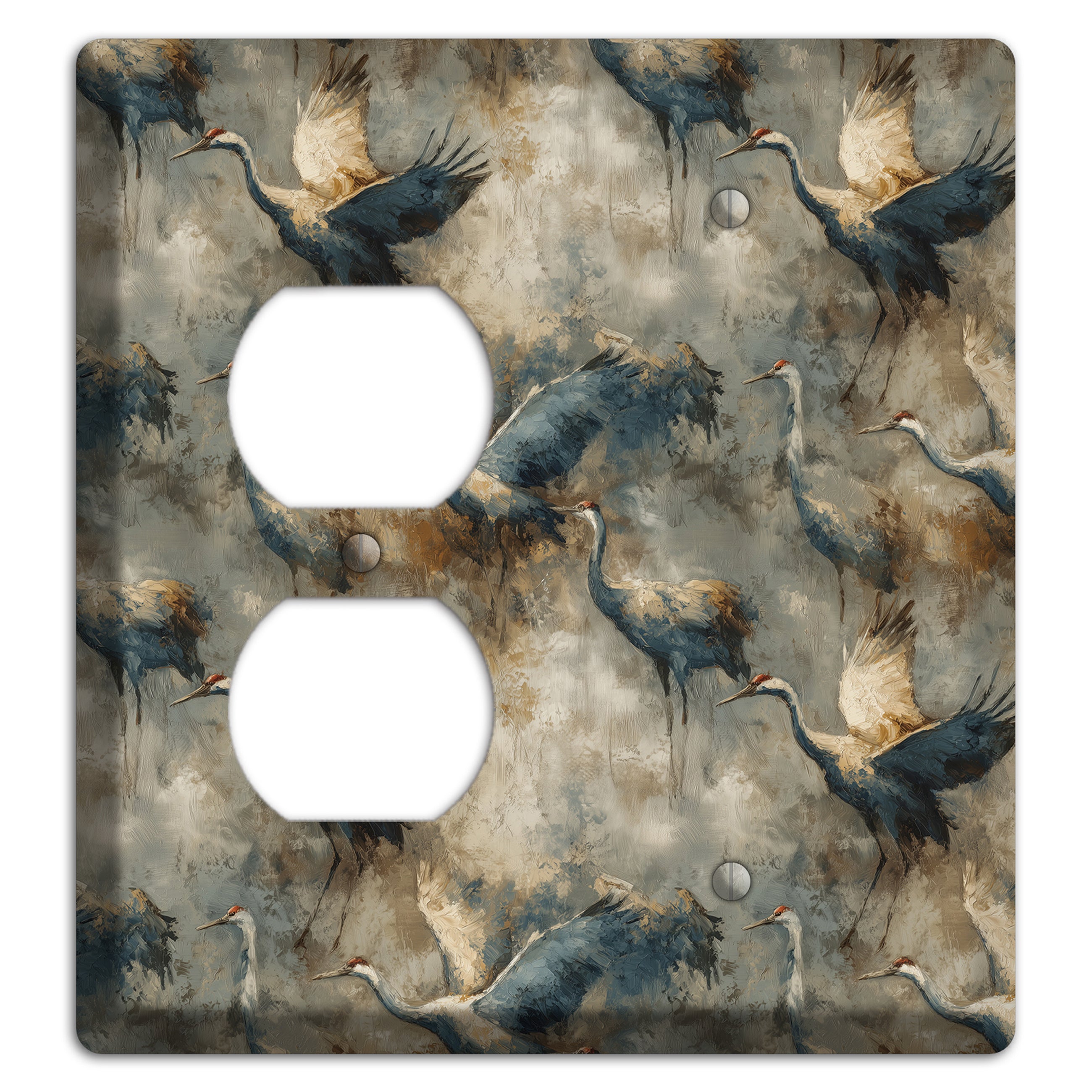 Slate Crane Migration Duplex / Blank Wallplate
