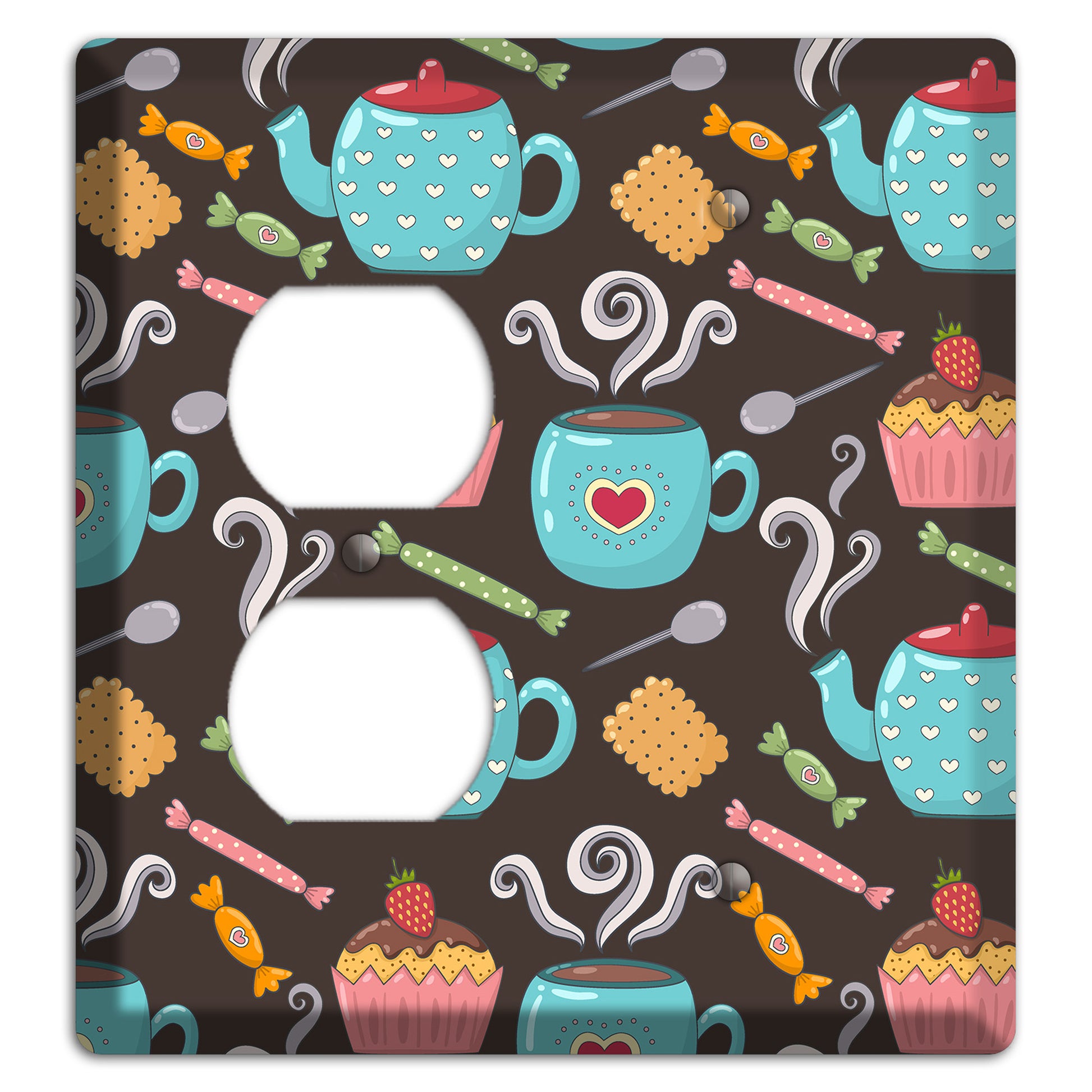 Sweet Tea Party (Brown) Duplex / Blank Wallplate