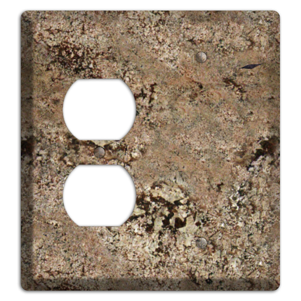 Crema Bordeaux Granite Duplex / Blank Wallplate