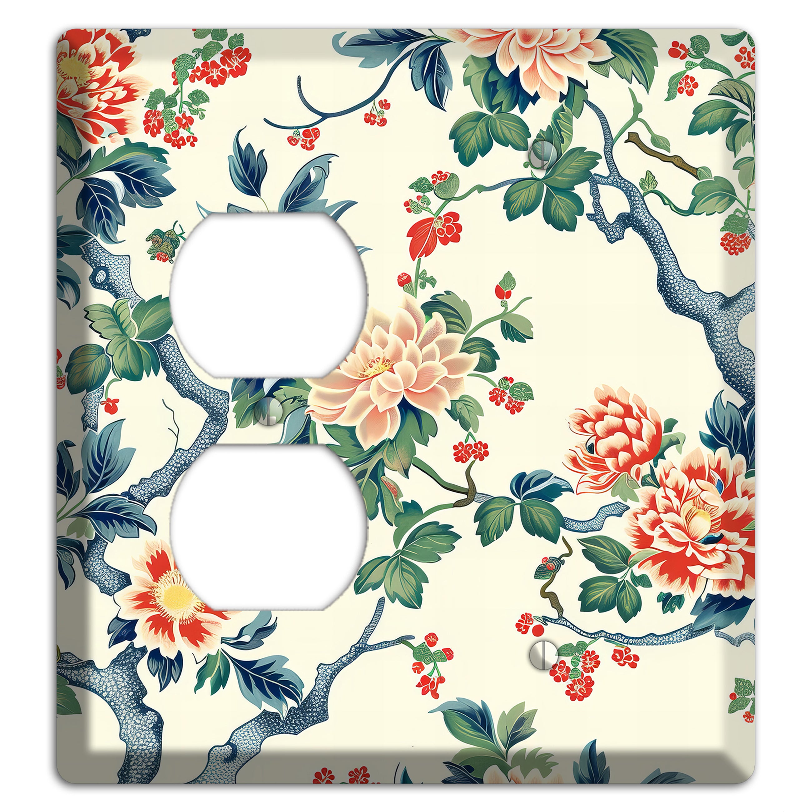 Peony & Branch Duplex / Blank Wallplate