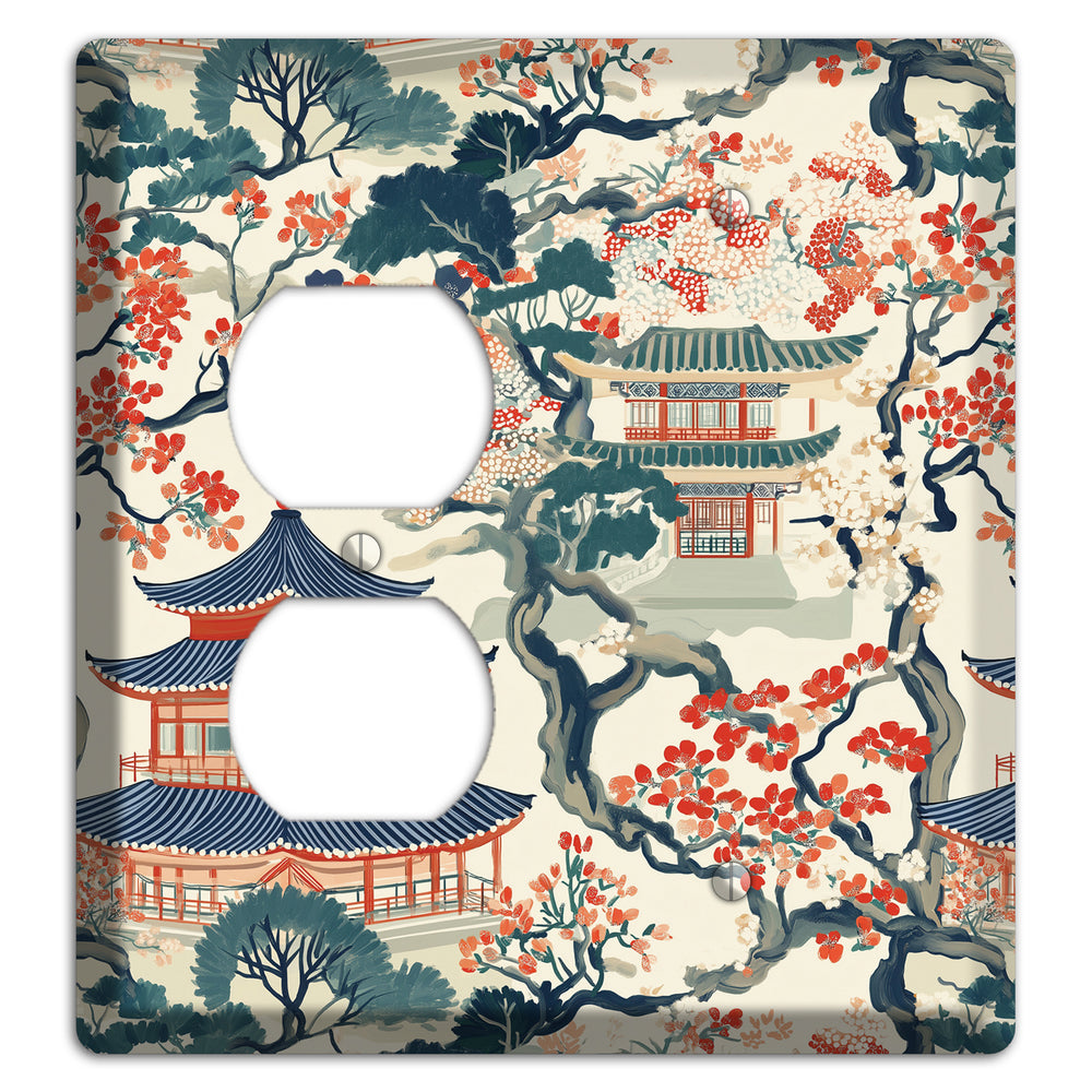 Blossom & Pagoda Duplex / Blank Wallplate