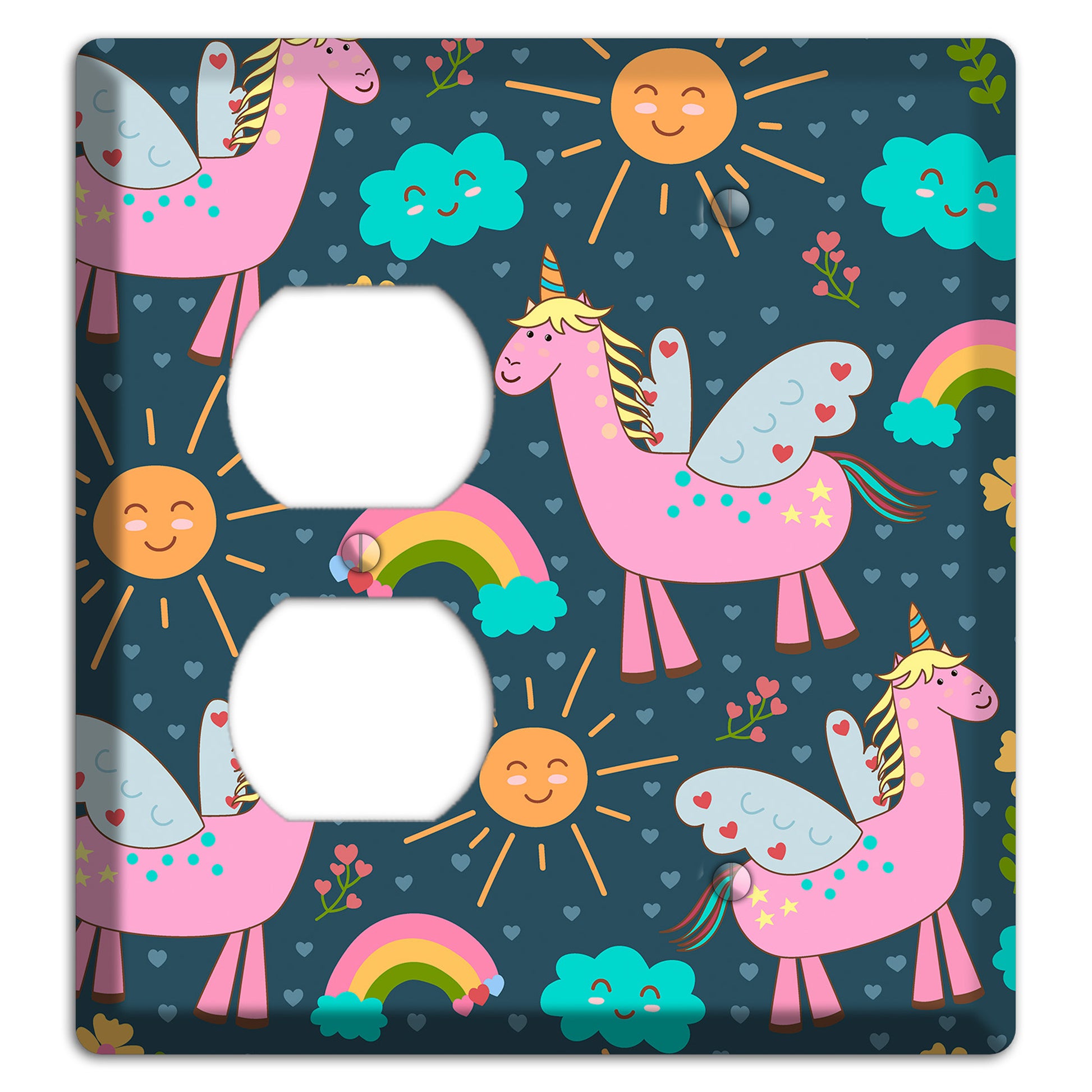 Magic Meadow (Navy) Duplex / Blank Wallplate