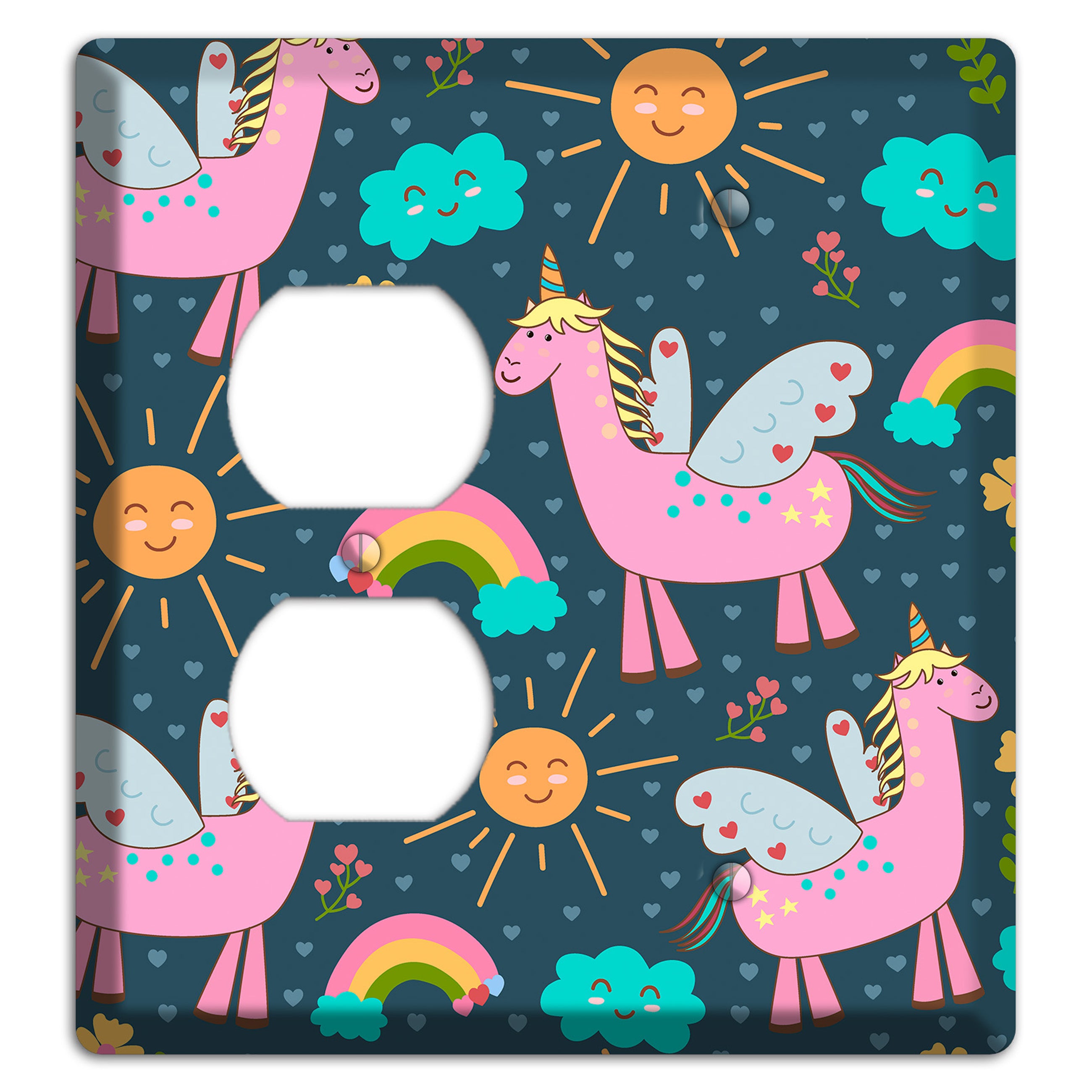 Magic Meadow (Navy) Duplex / Blank Wallplate