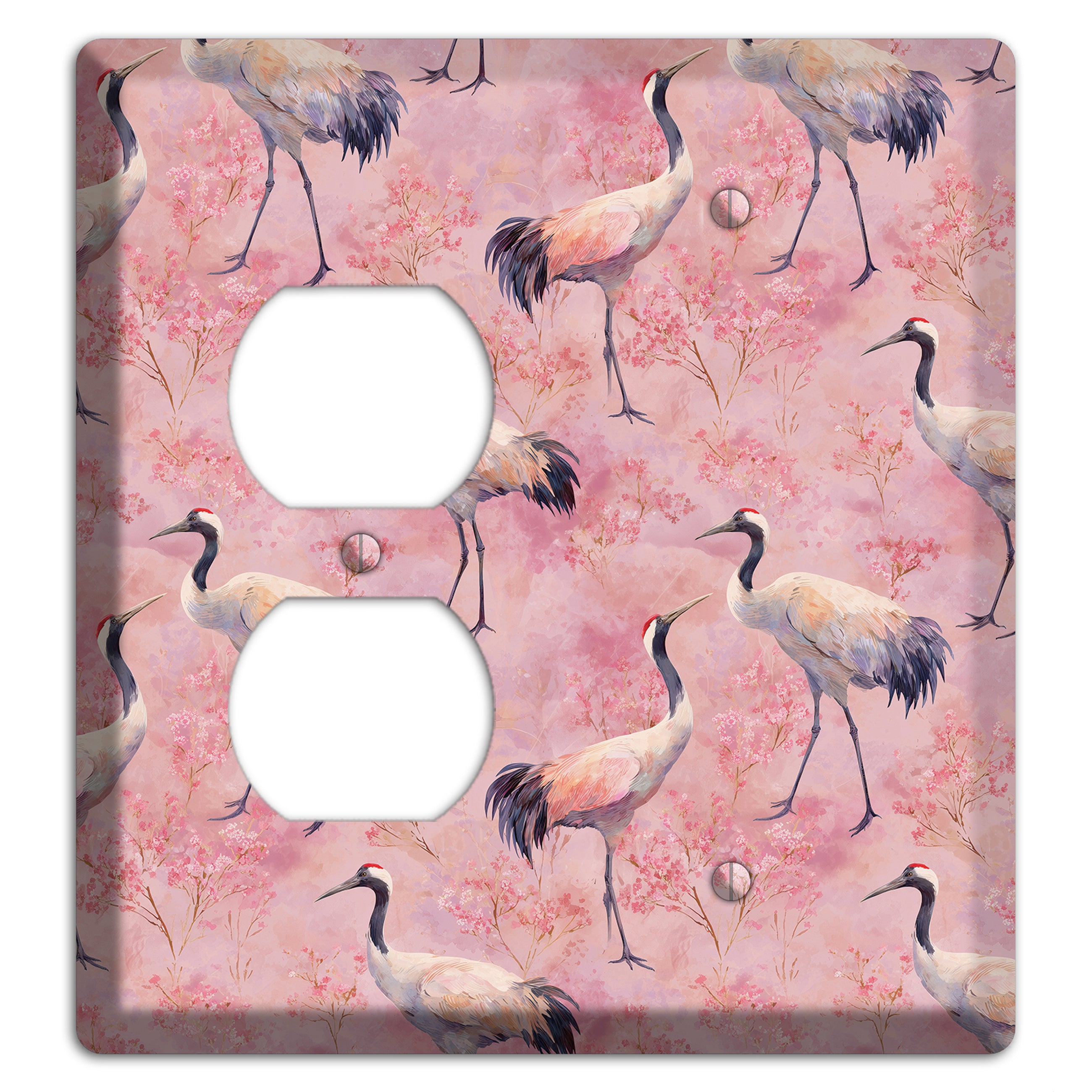 Blush Crane Reverie Duplex / Blank Wallplate