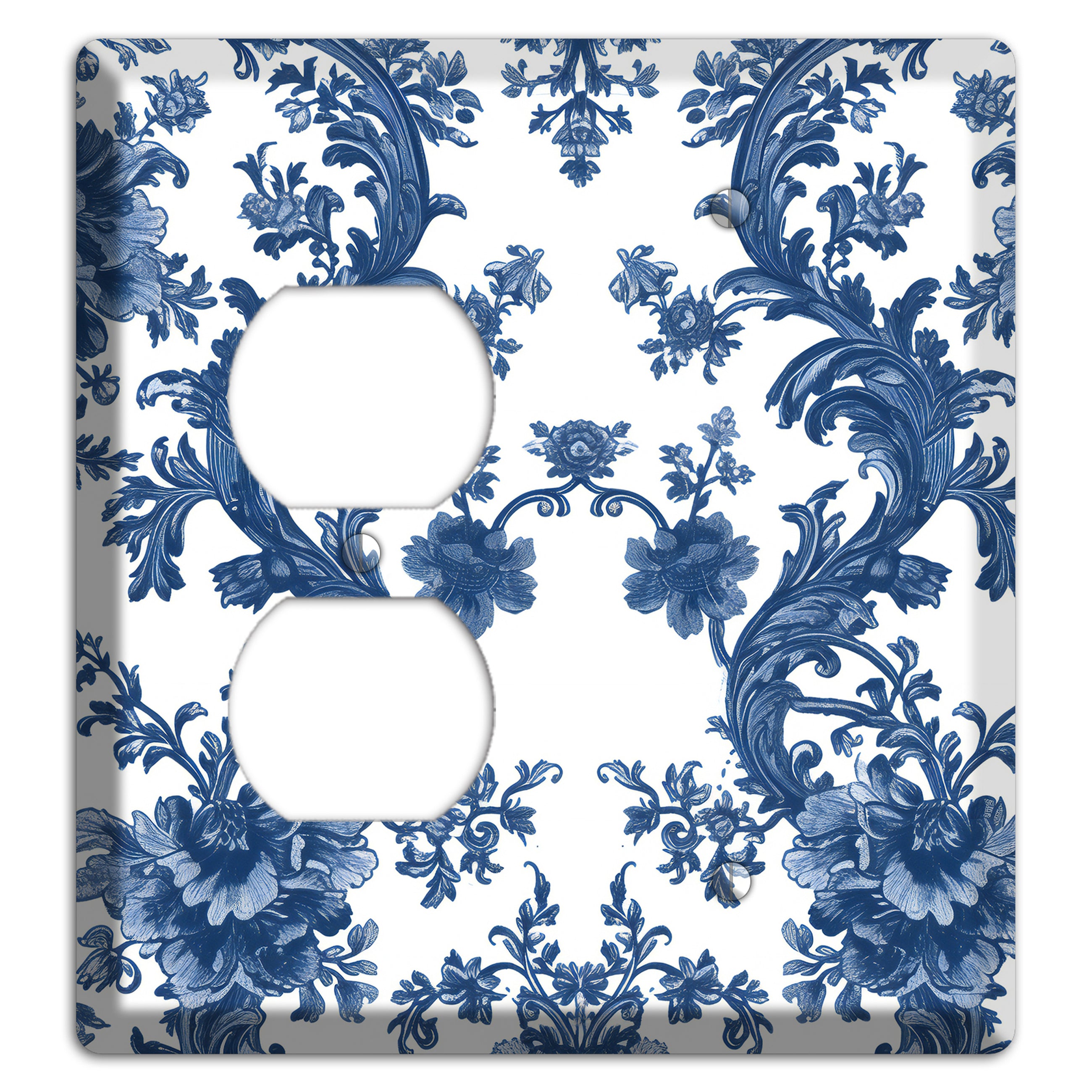 Cobalt Garden Damask Duplex / Blank Wallplate