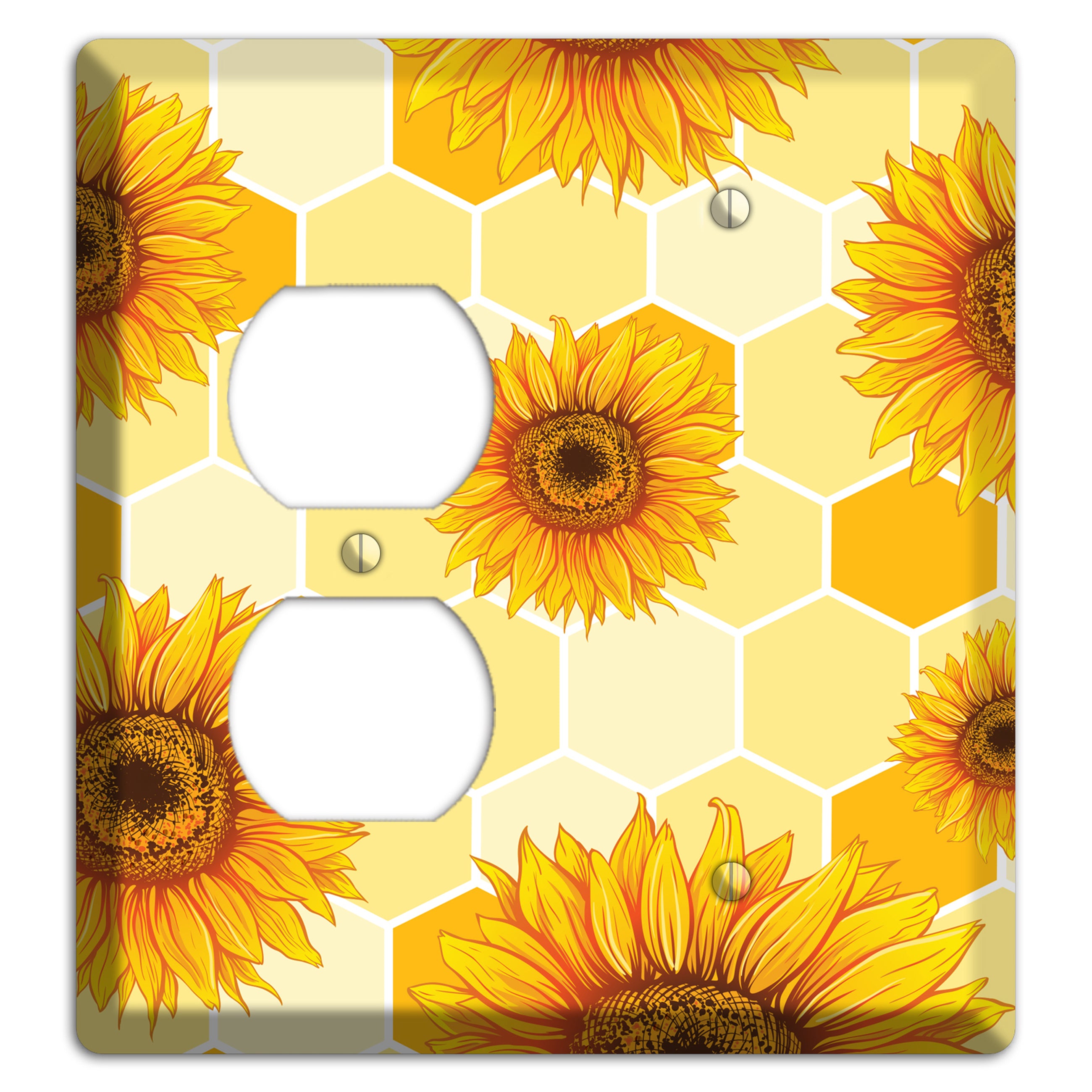 Sunflower & Comb Duplex / Blank Wallplate