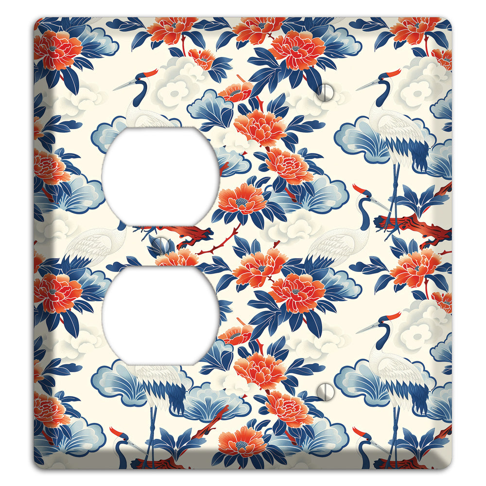 Peony & Crane Fete Duplex / Blank Wallplate