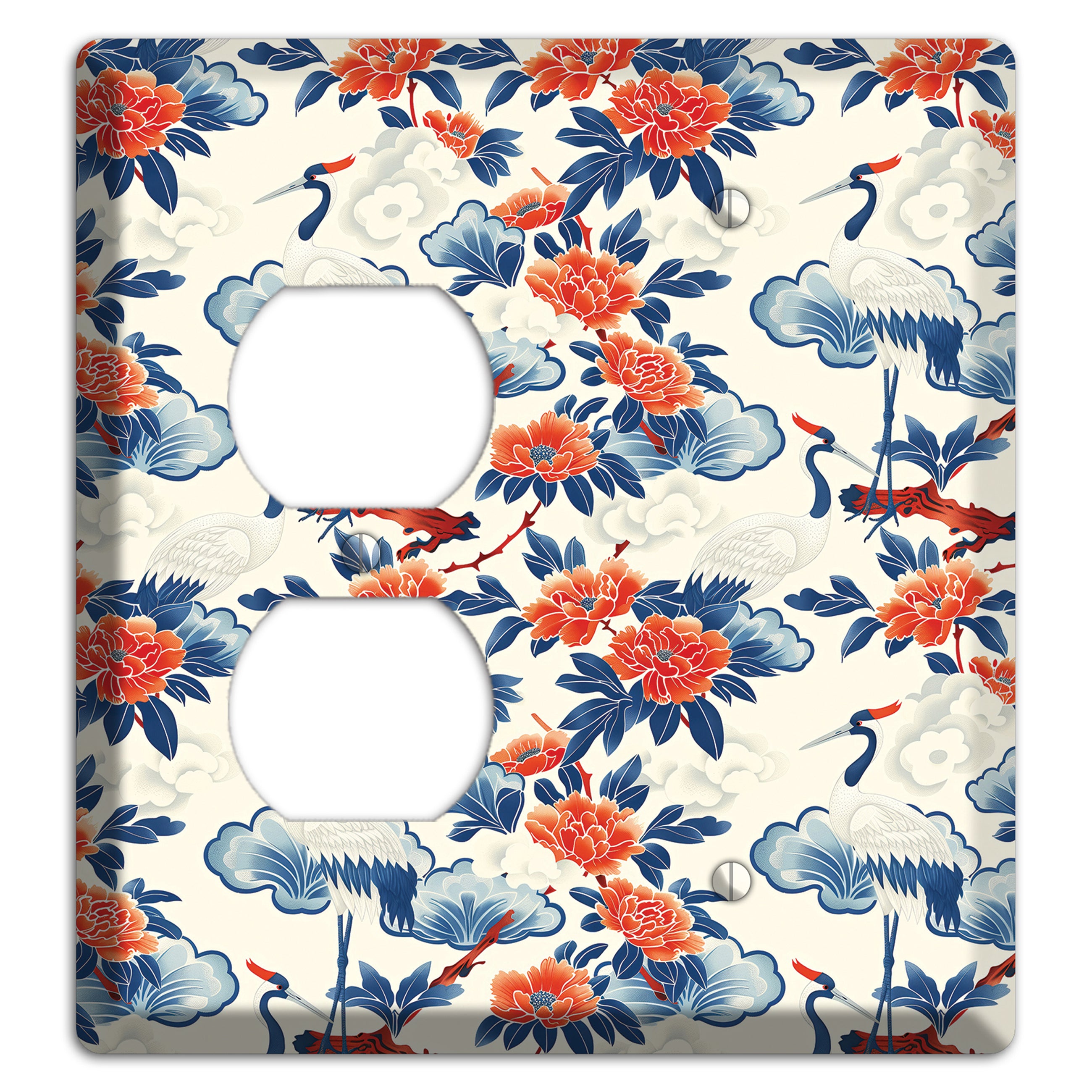 Peony & Crane Fete Duplex / Blank Wallplate