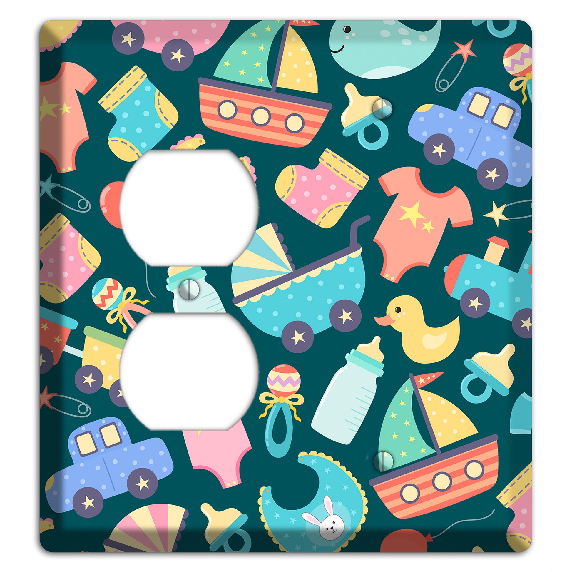 Baby Parade (Teal) Duplex / Blank Wallplate