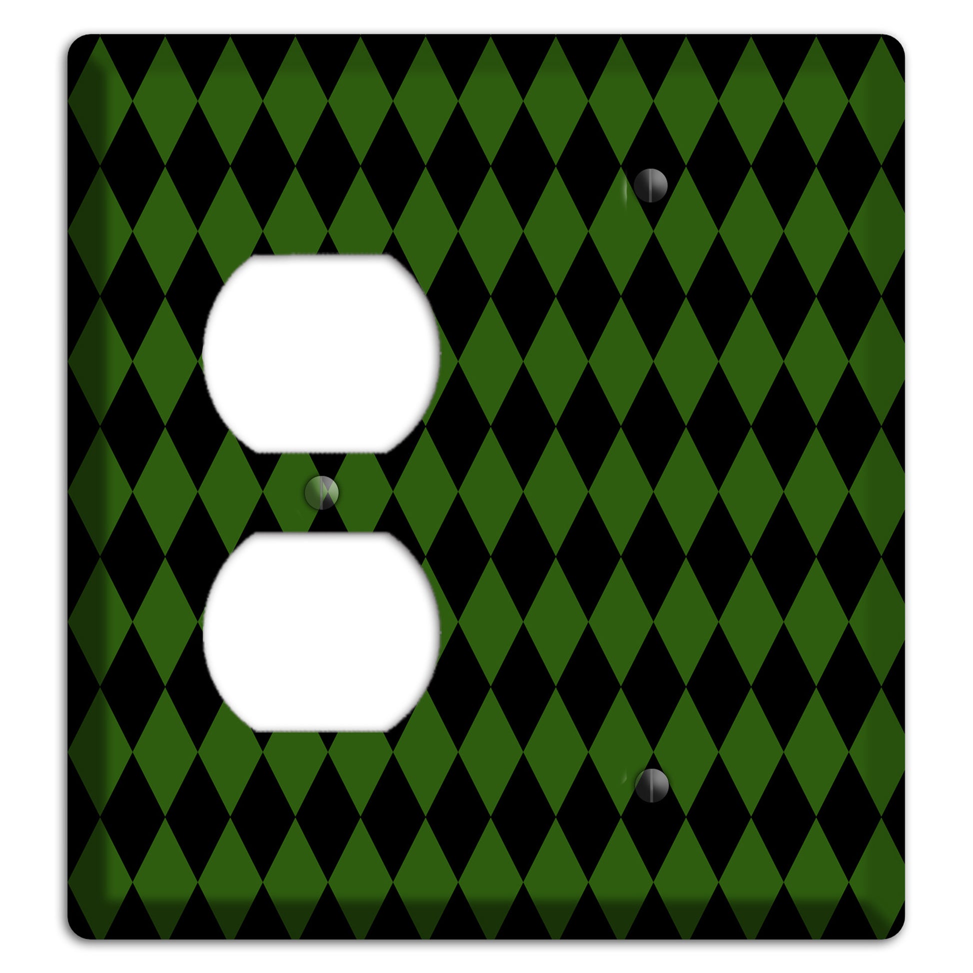 Jester's Diamonds: Green Duplex / Blank Wallplate