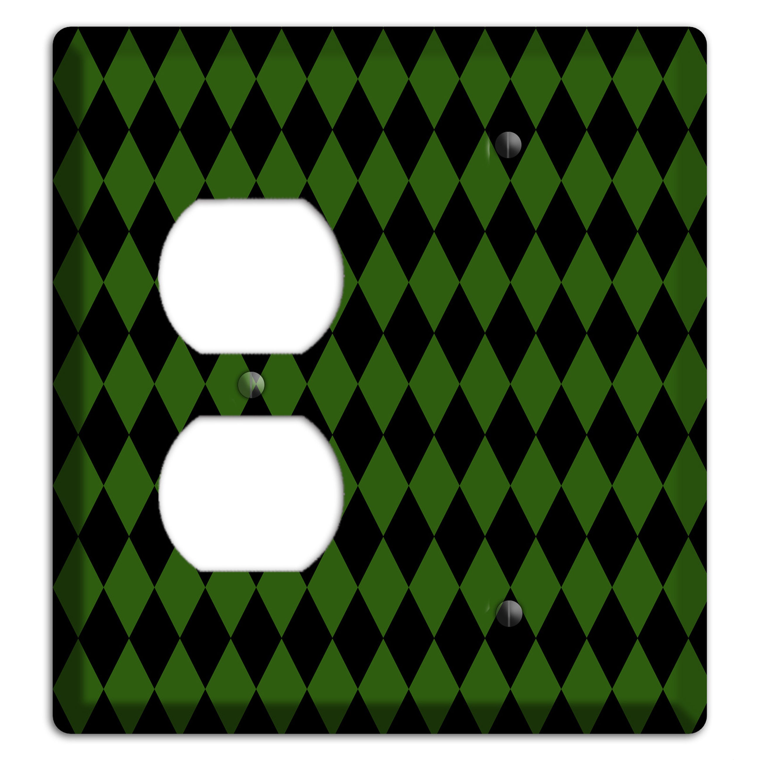 Jester's Diamonds: Green Duplex / Blank Wallplate