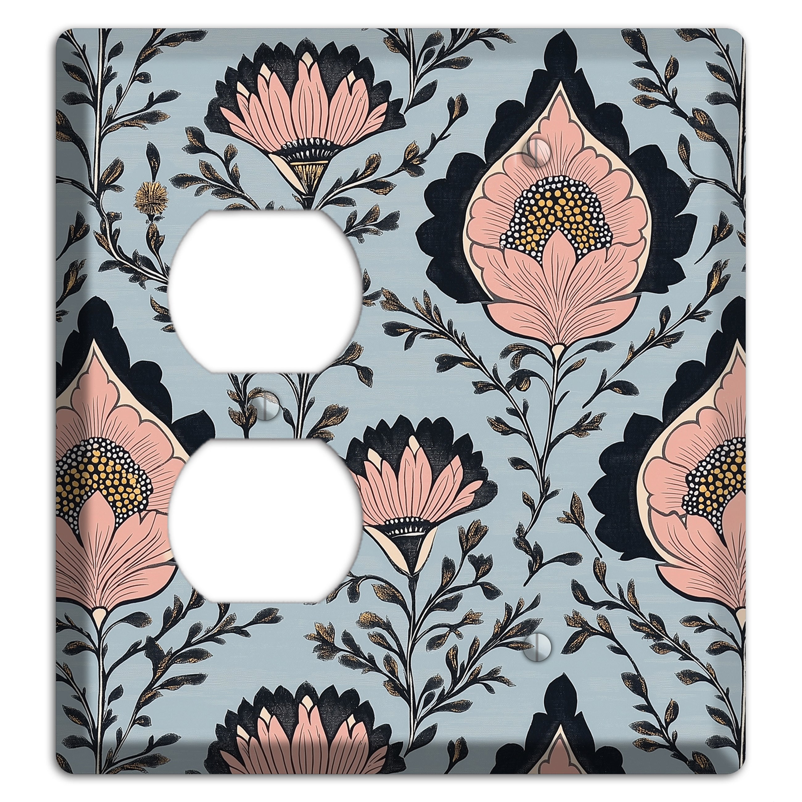 Lotus & Damask Dusk Duplex / Blank Wallplate