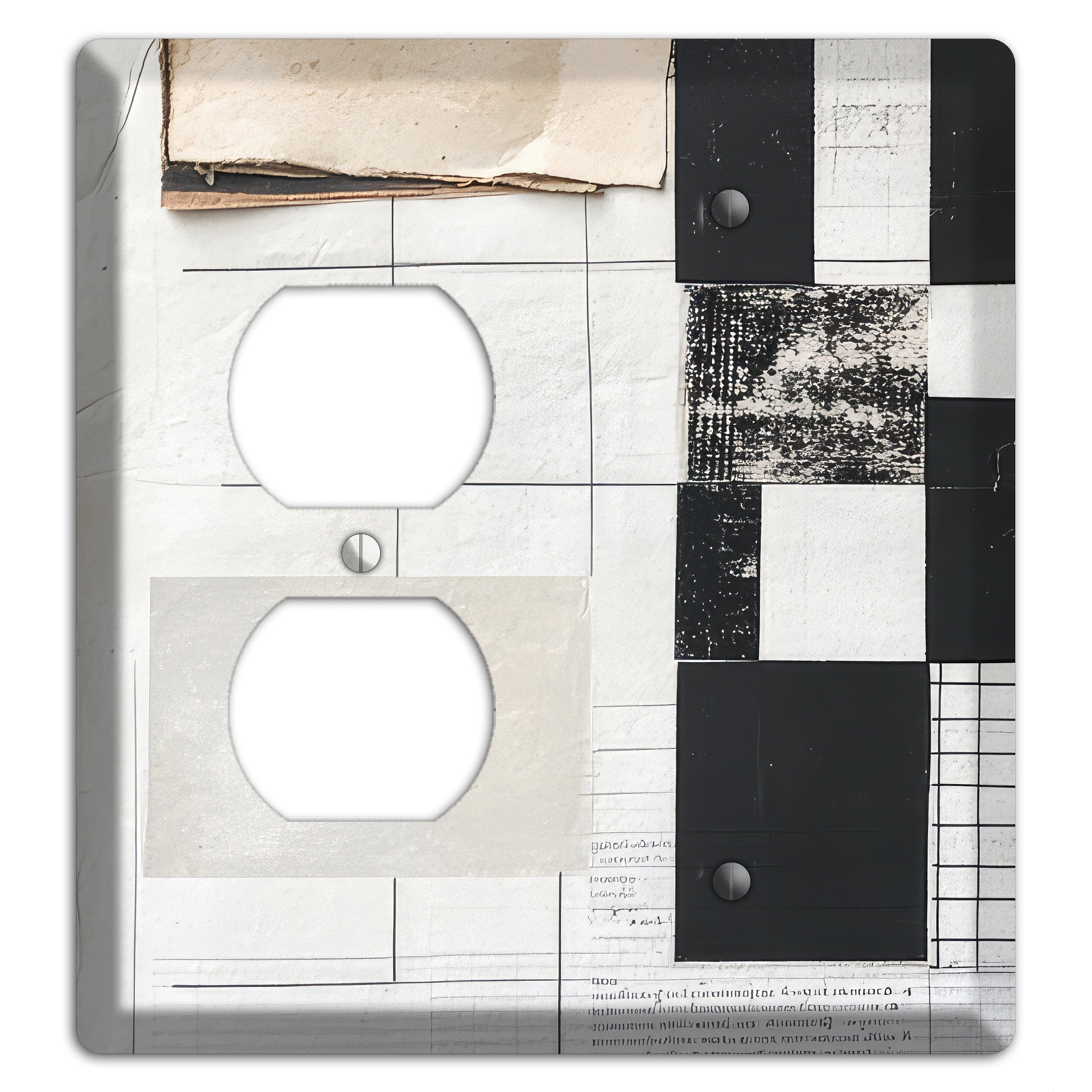 Torn Ledger Fragments Duplex / Blank Wallplate