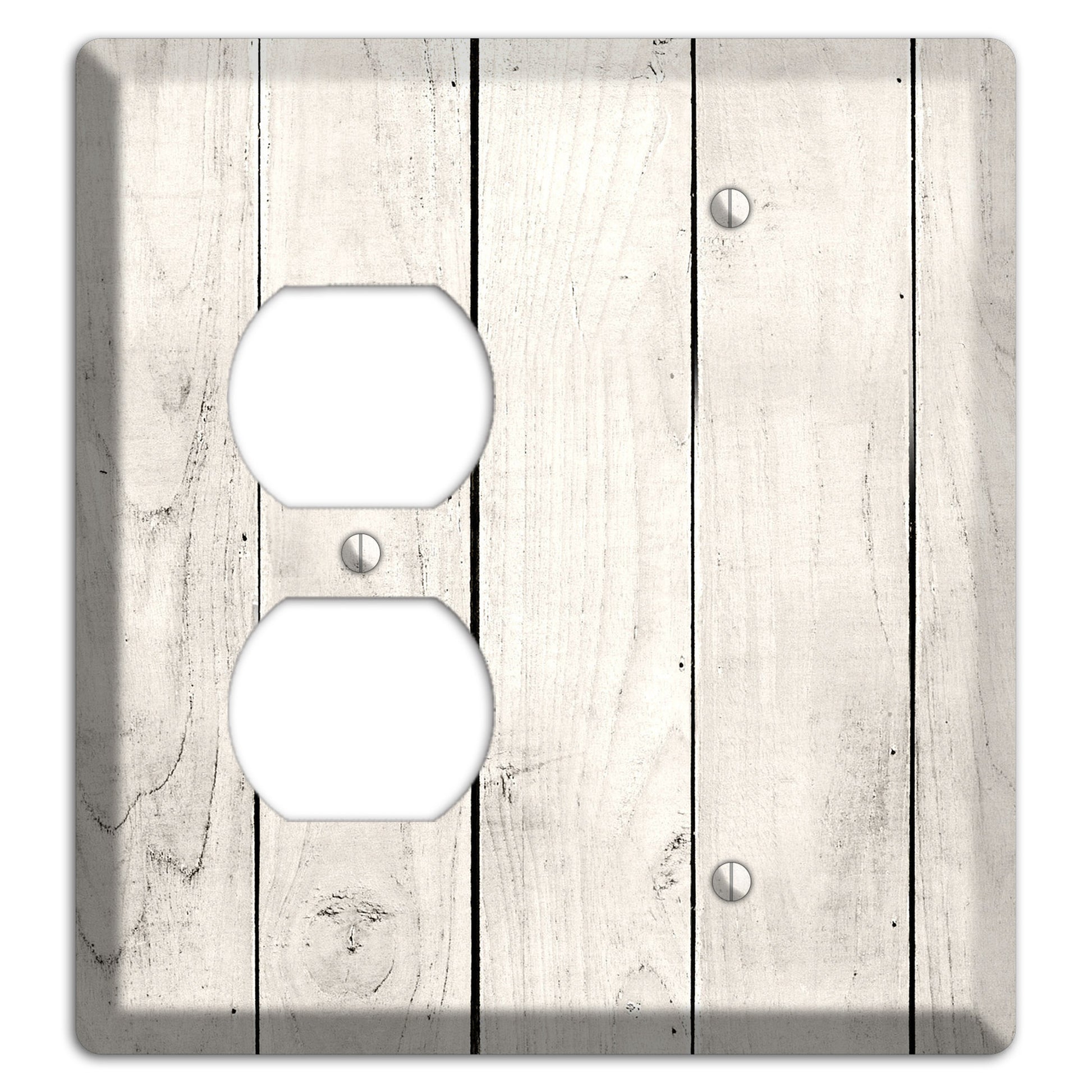 Whitewashed Planks Duplex / Blank Wallplate