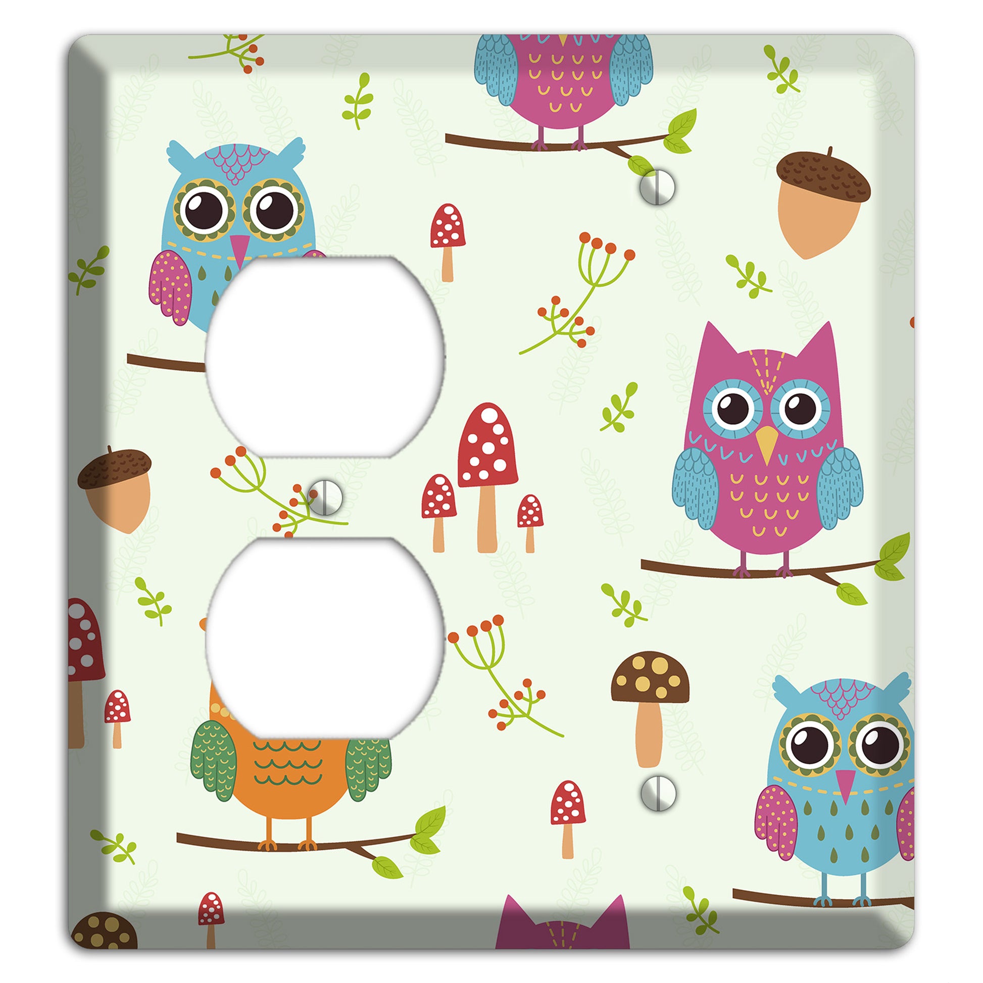 Forest Owls (Mint) Duplex / Blank Wallplate