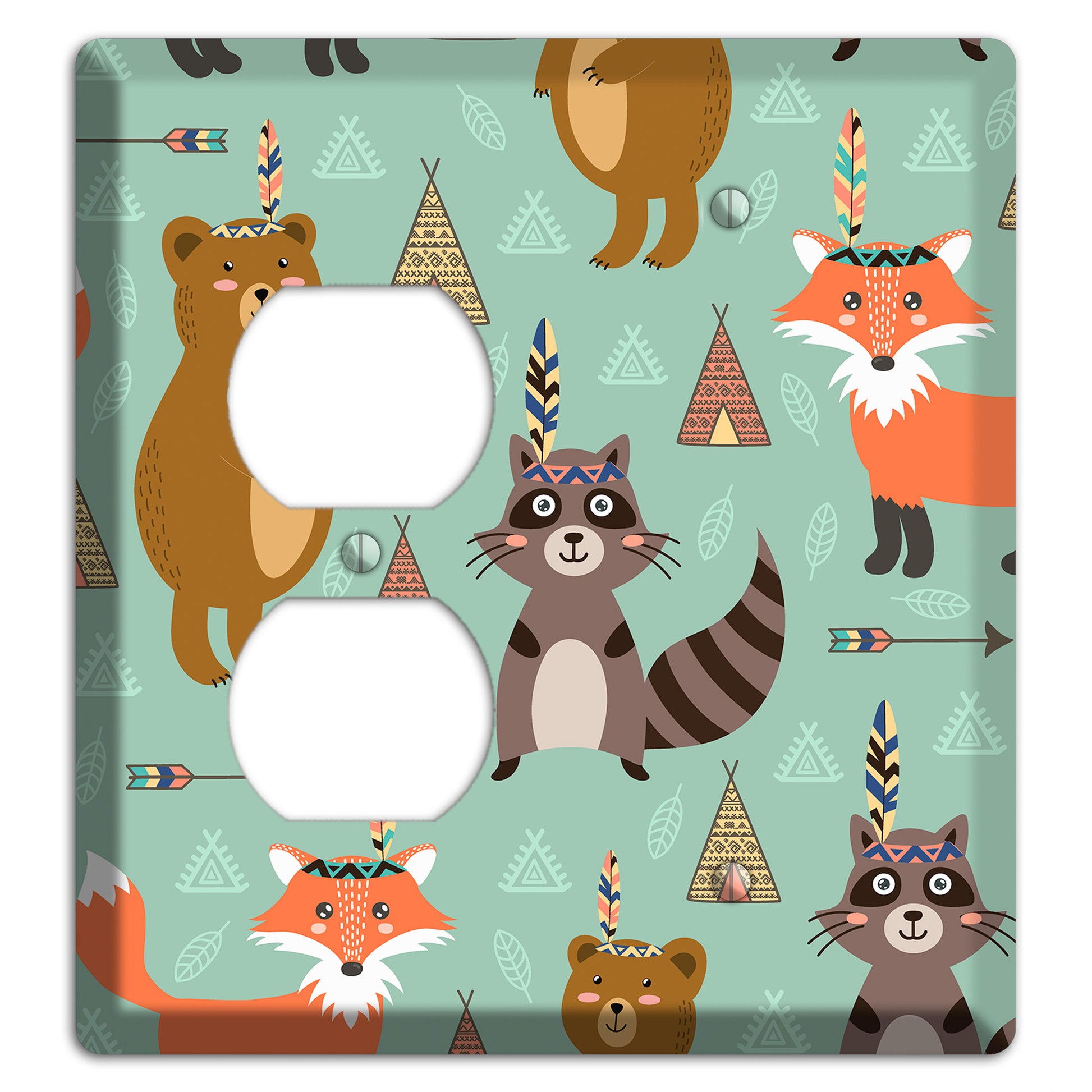 Tribal Woodland Camp Duplex / Blank Wallplate