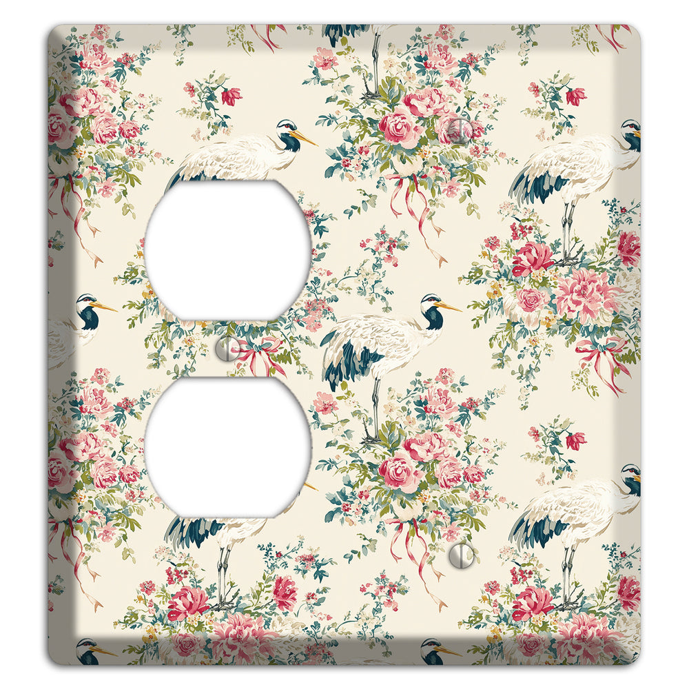 Blossom & Crane Duplex / Blank Wallplate