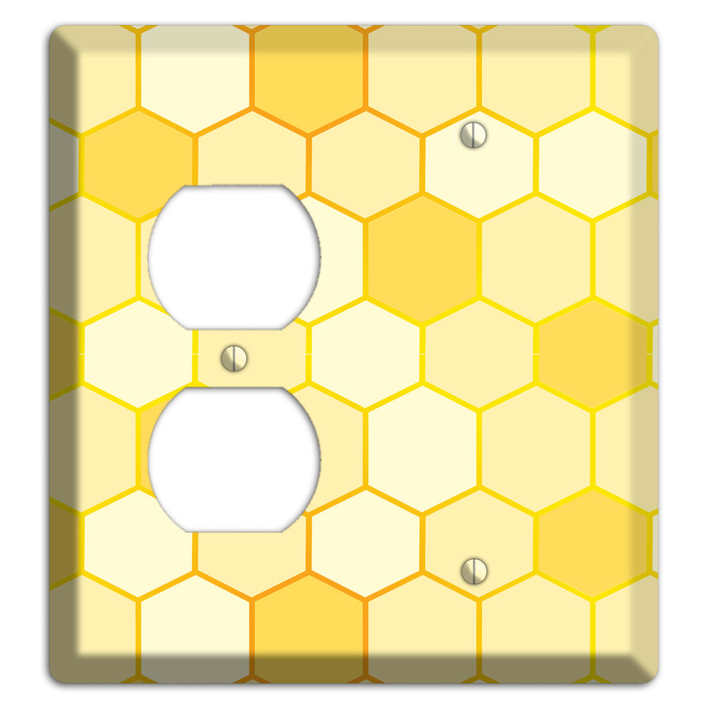 Hollow Amber Grid Duplex / Blank Wallplate