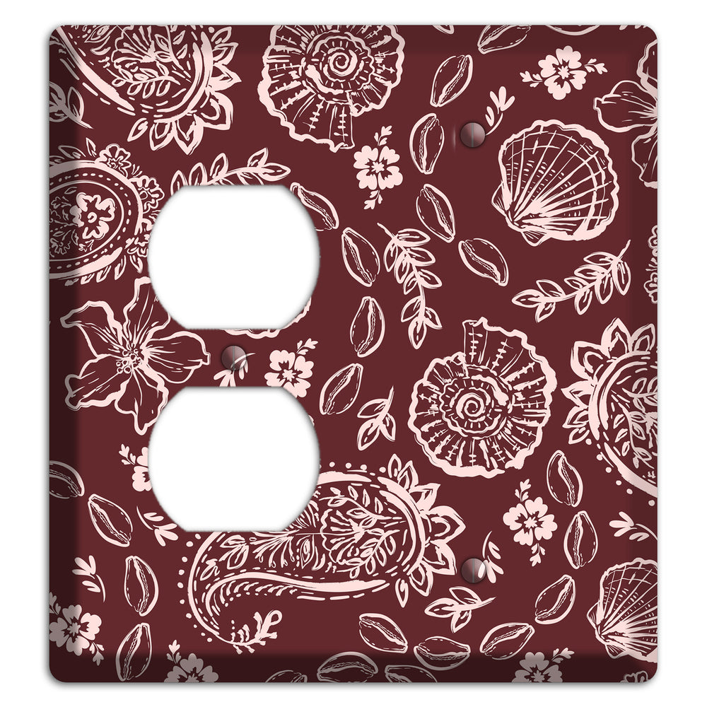 Crimson Shell Paisley Duplex / Blank Wallplate
