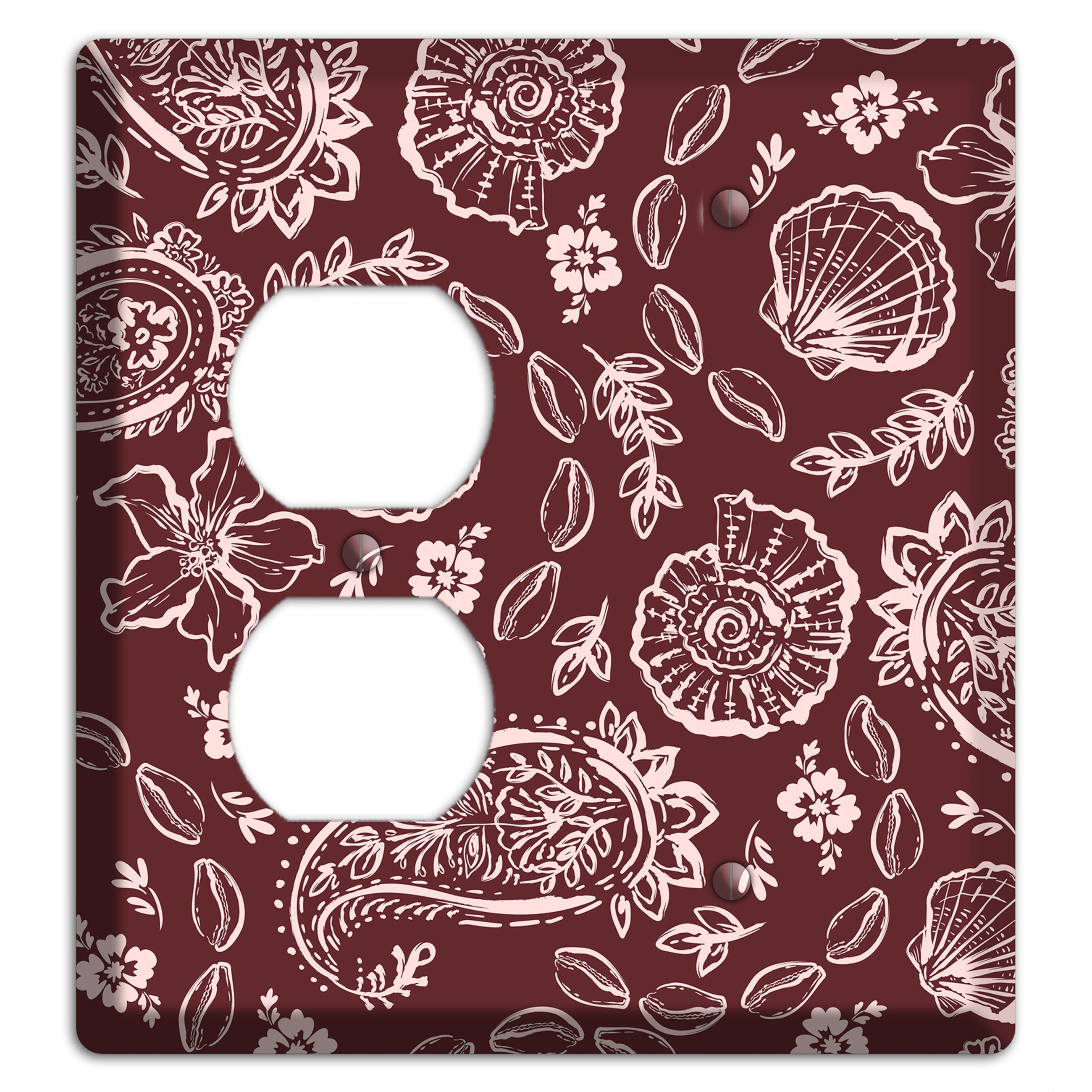 Crimson Shell Paisley Duplex / Blank Wallplate