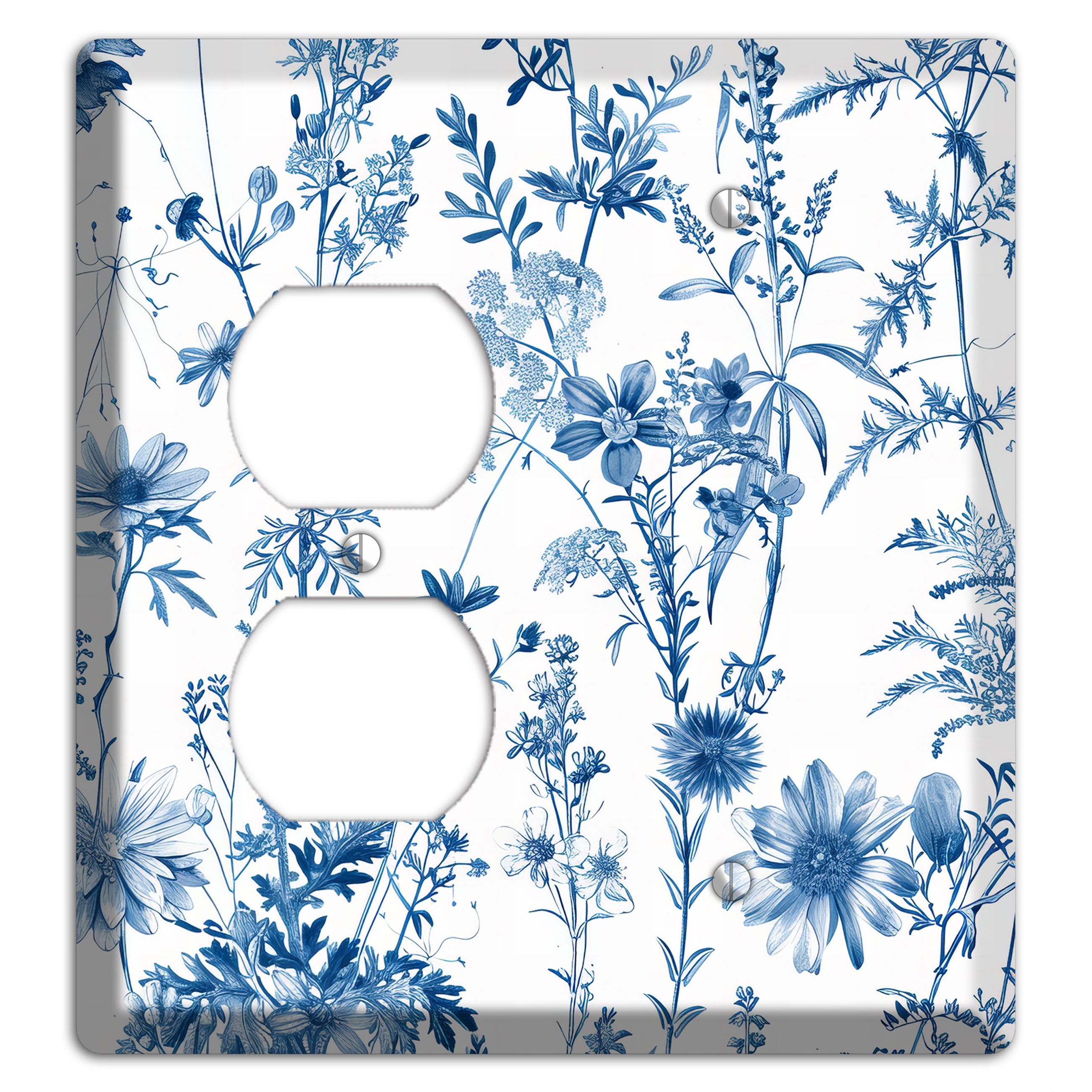 Meadow Pressed Blue Duplex / Blank Wallplate