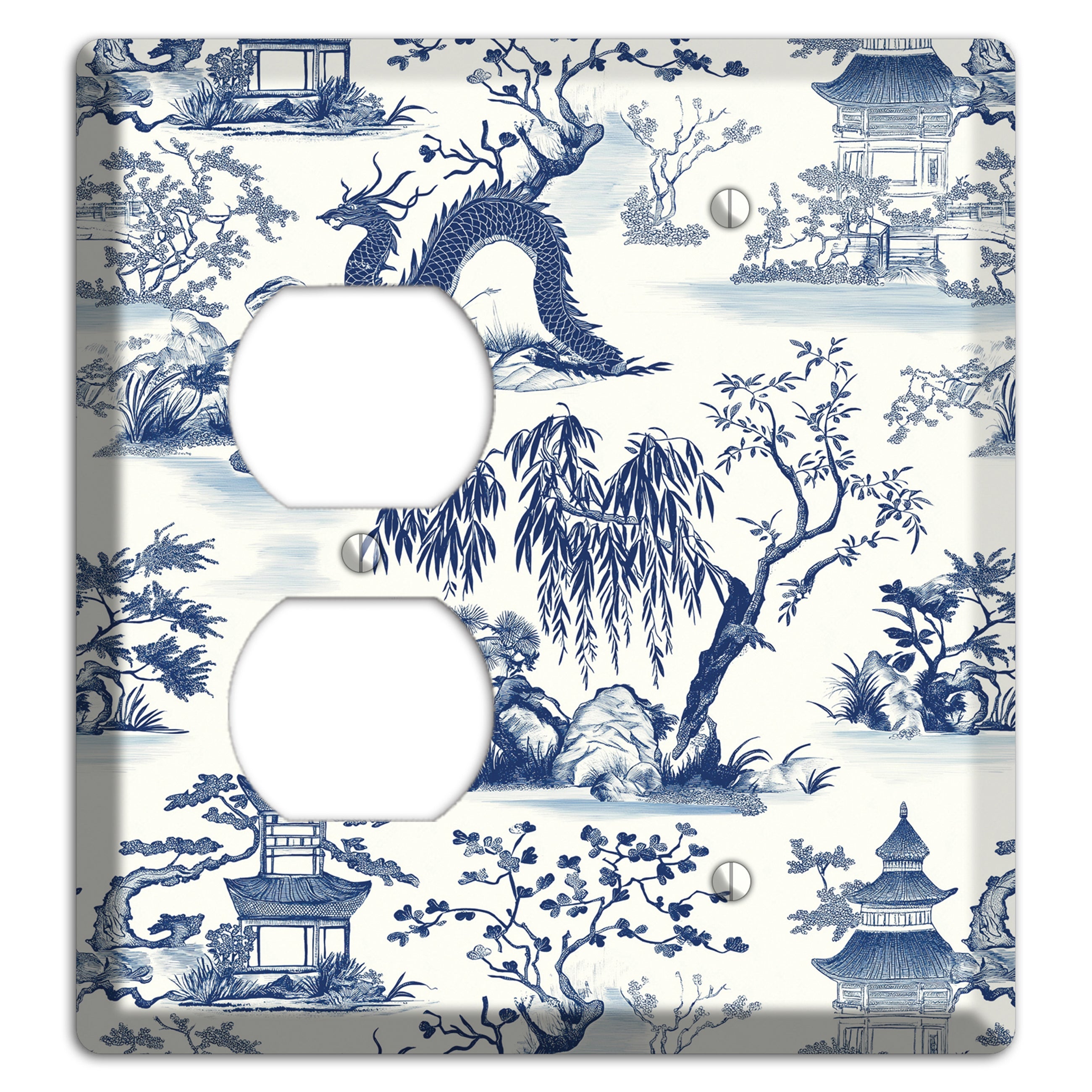 Dragon & Pagoda Duplex / Blank Wallplate