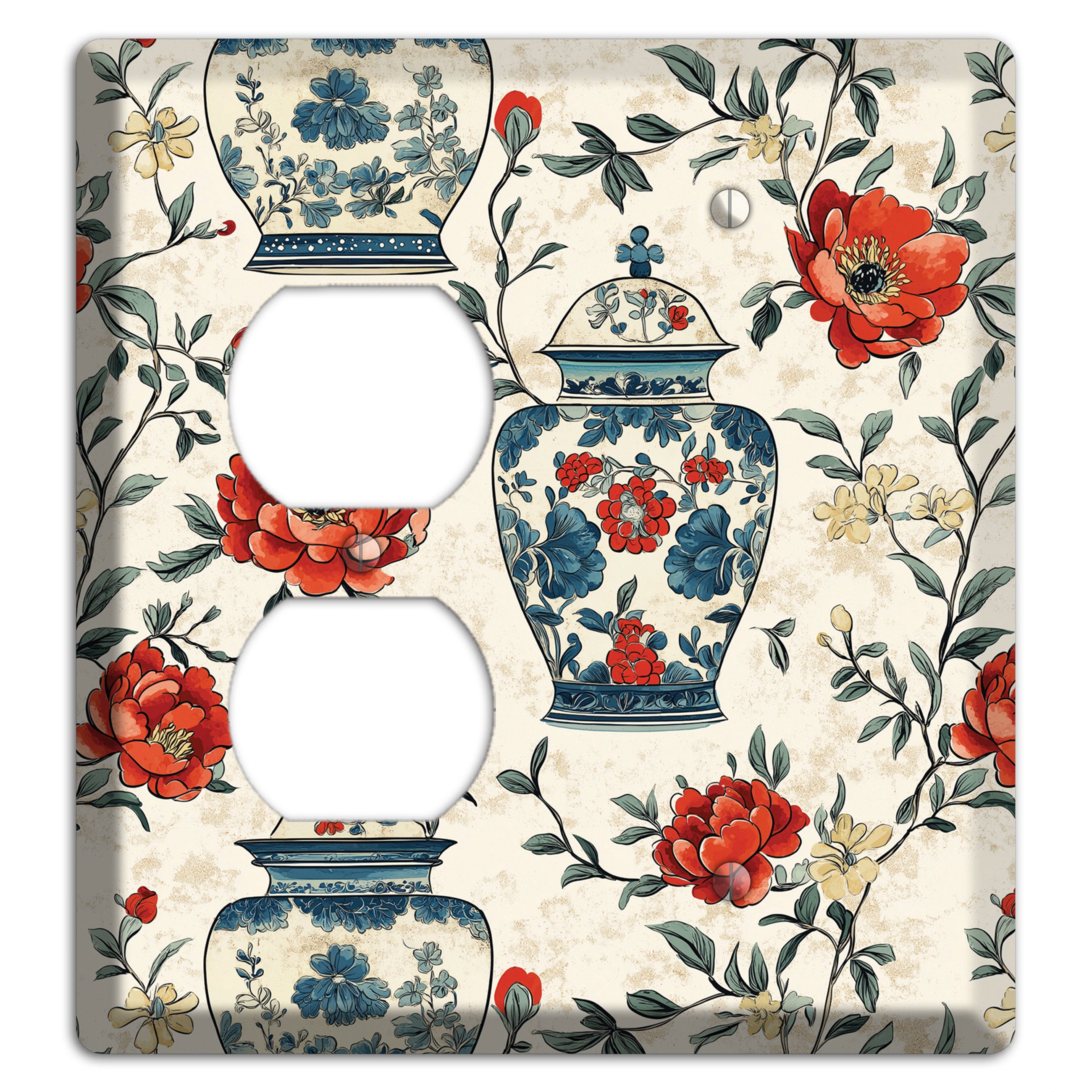 Porcelain & Peony Duplex / Blank Wallplate