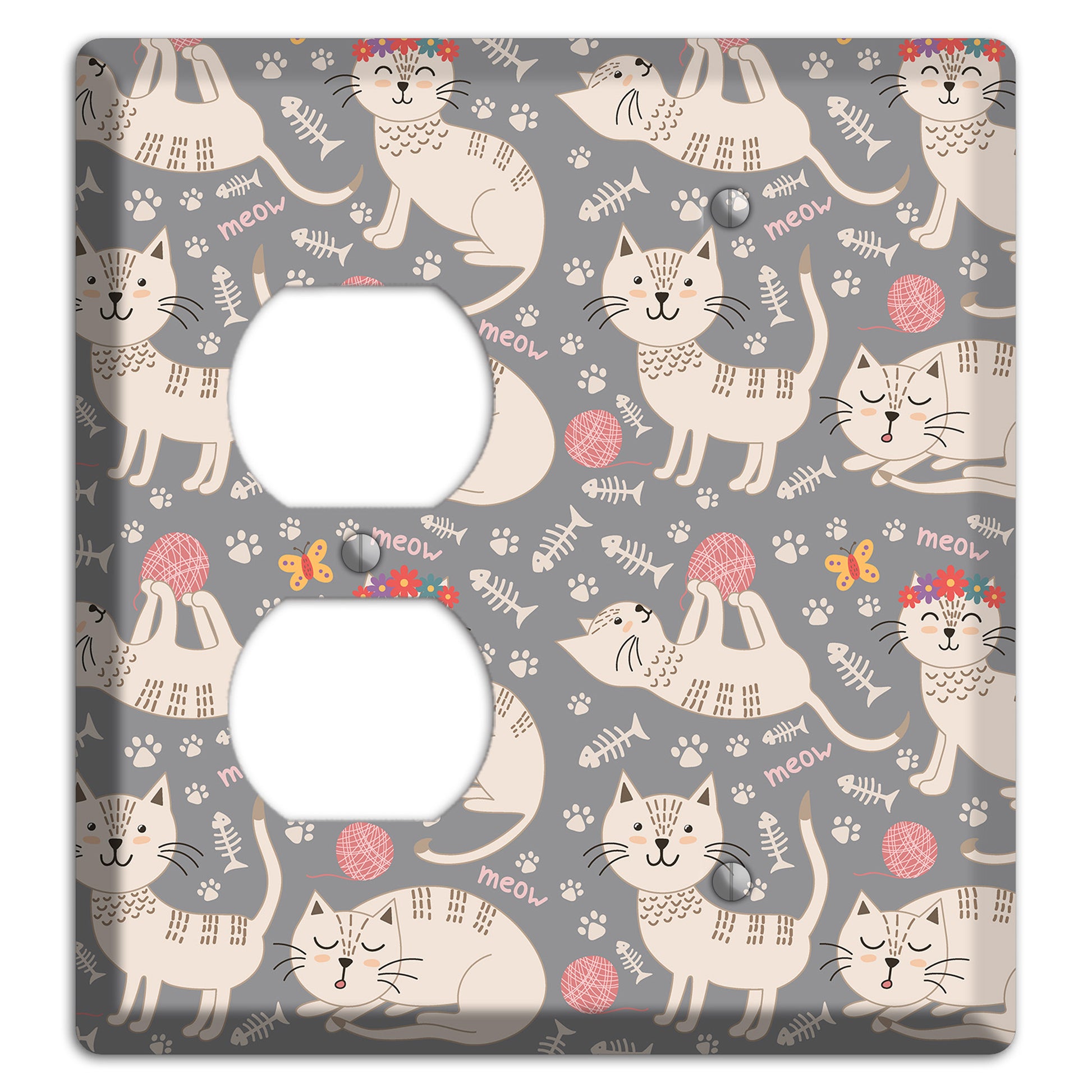 Meow Mix (Gray) Duplex / Blank Wallplate