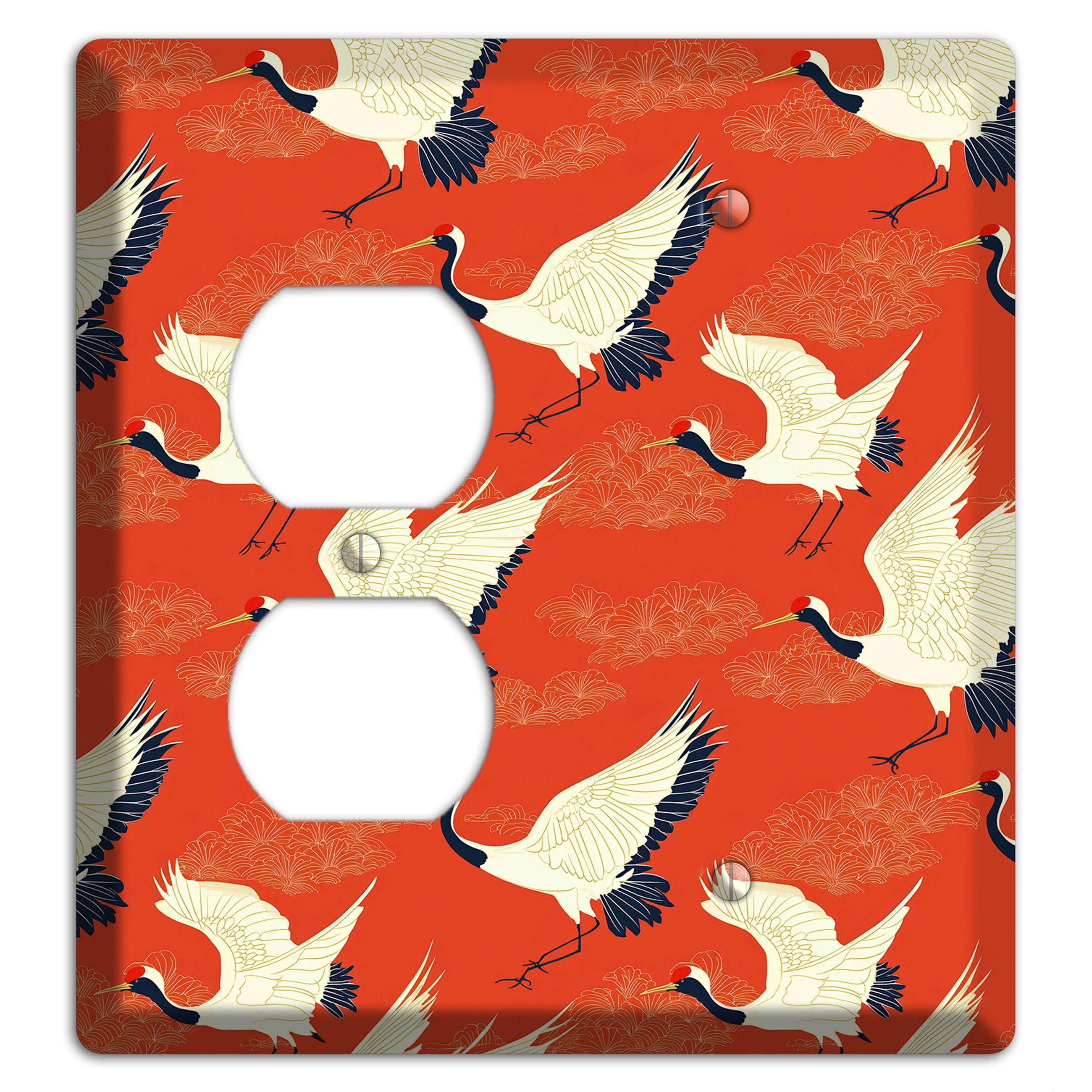 Vermillion Crane Flight Duplex / Blank Wallplate