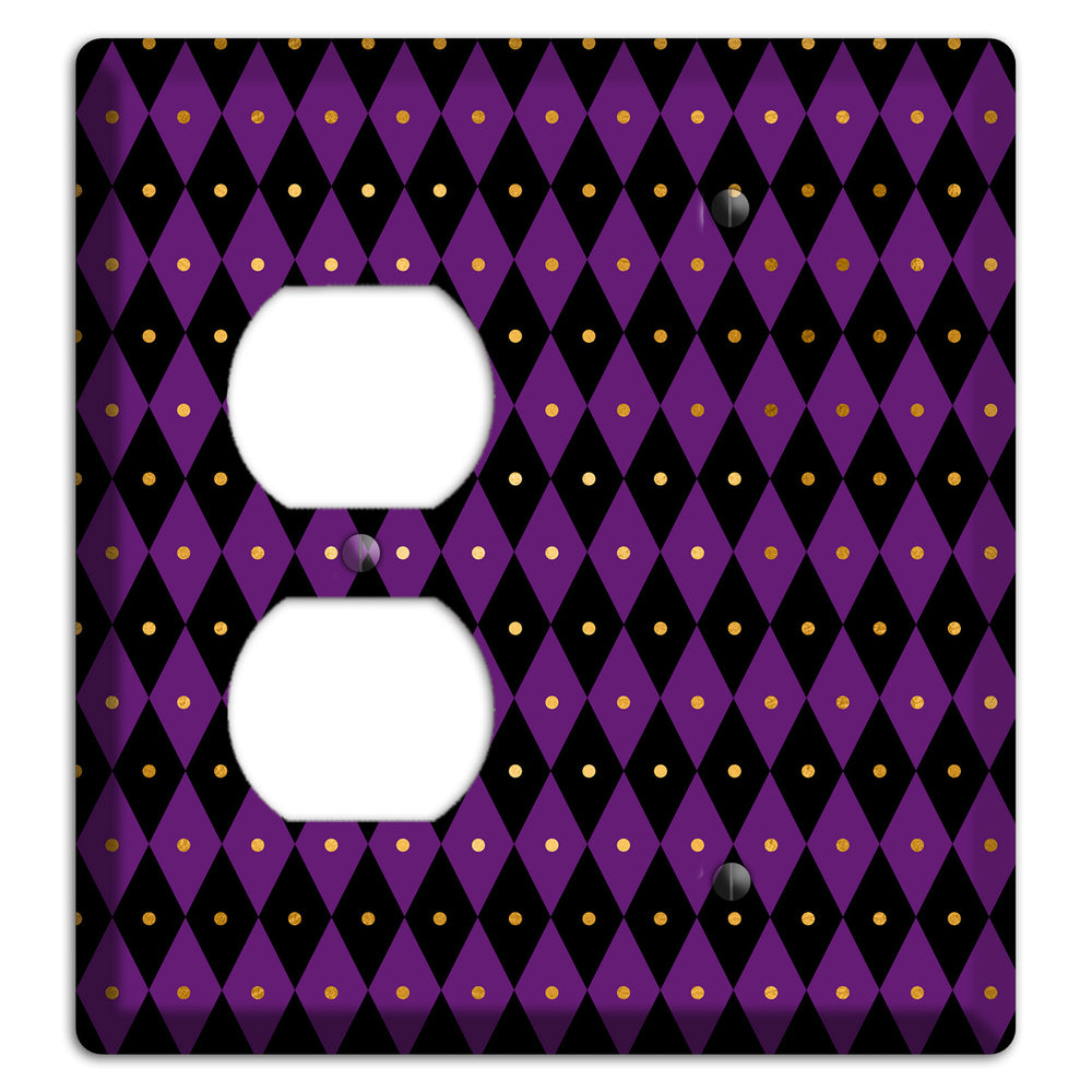 Royal Check: Violet Duplex / Blank Wallplate