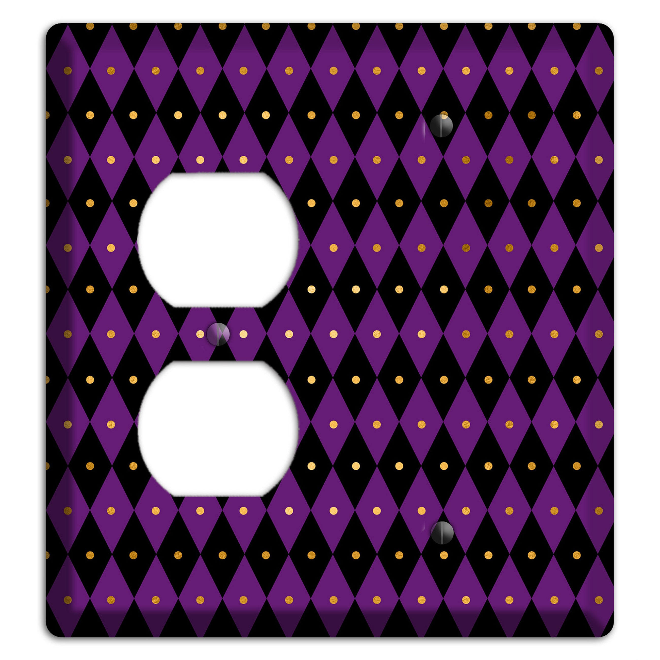Royal Check: Violet Duplex / Blank Wallplate