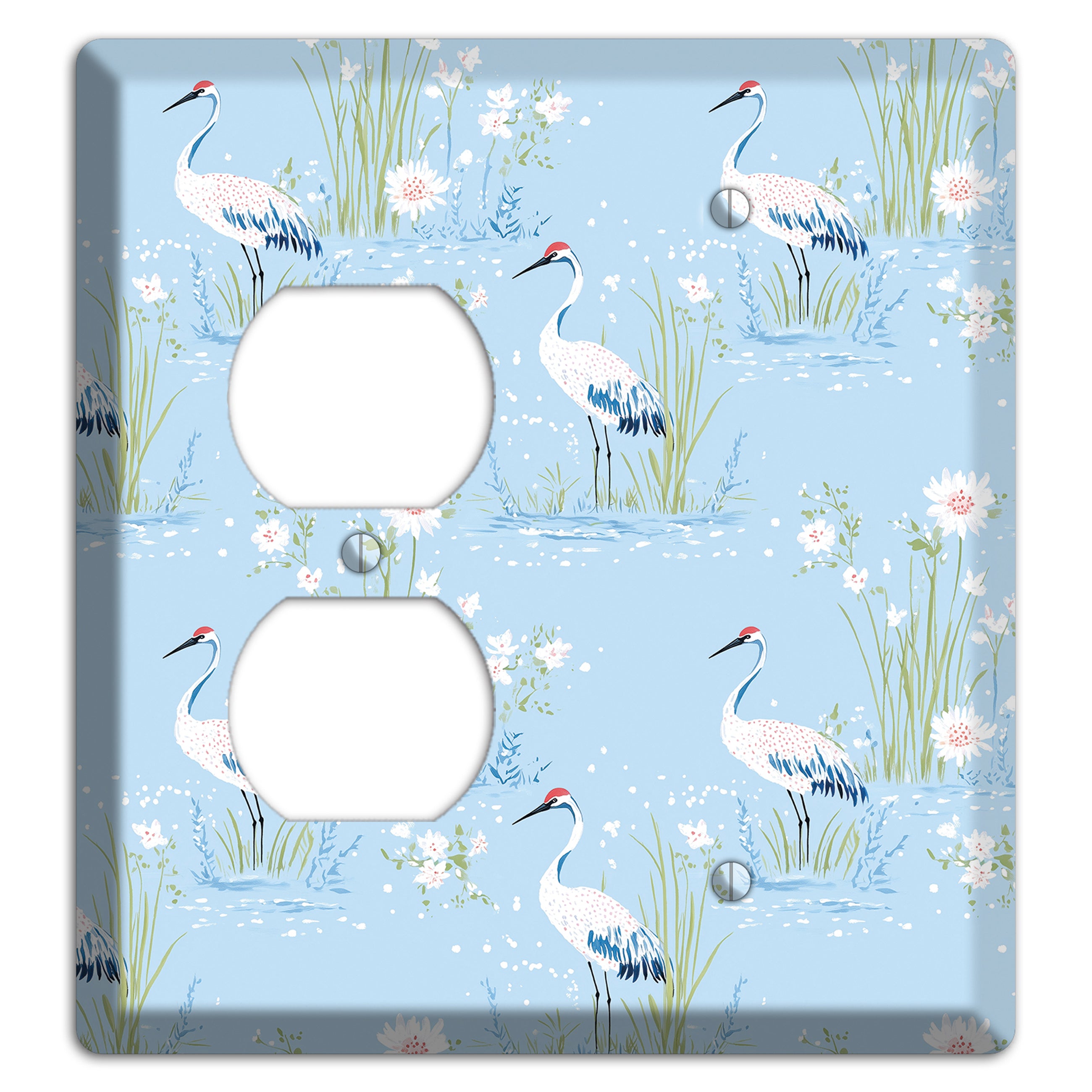 Powder Blue Marsh Duplex / Blank Wallplate