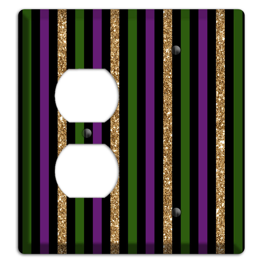 Carnival Stripes: Noir Duplex / Blank Wallplate