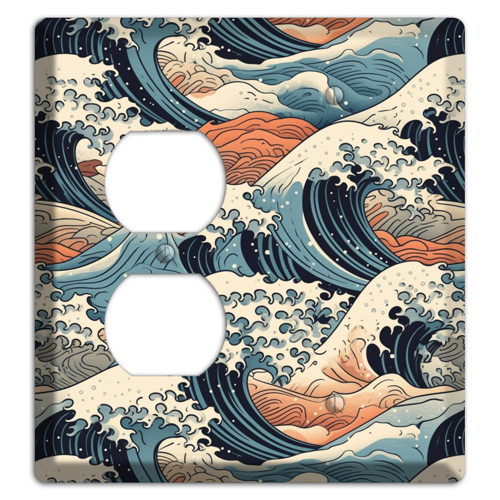 Crashing Tide Scroll Duplex / Blank Wallplate
