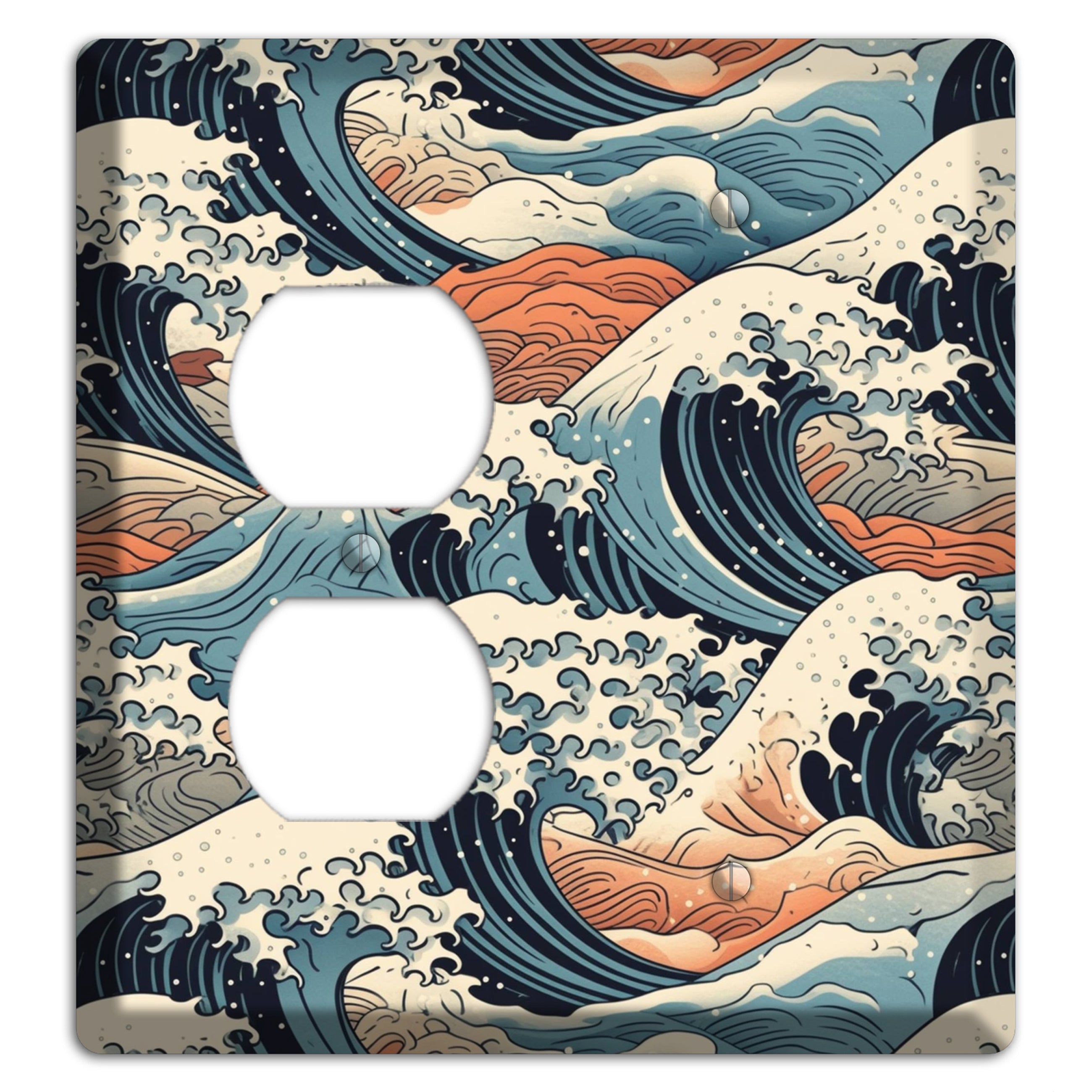Crashing Tide Scroll Duplex / Blank Wallplate