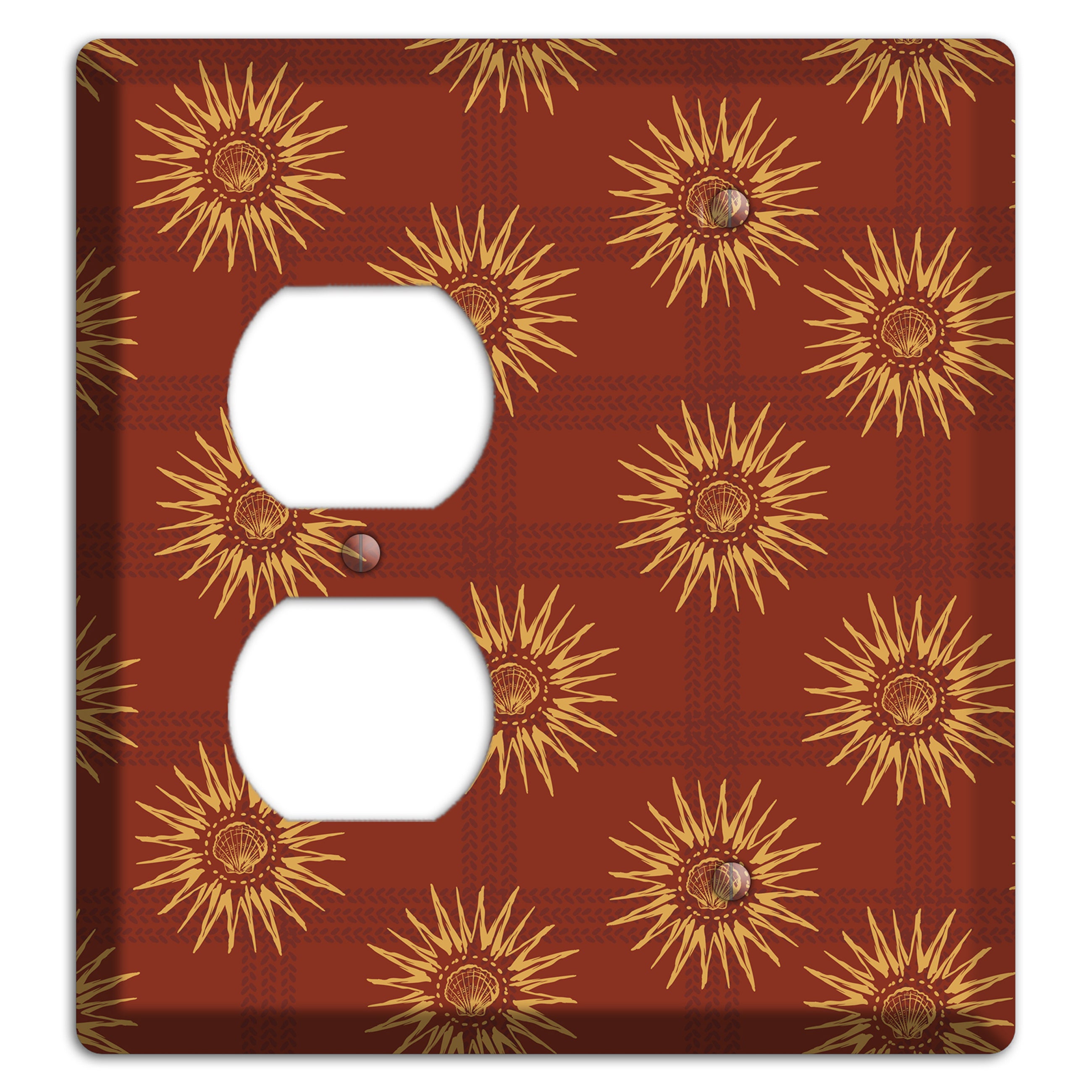 Russet Sun Plaid Duplex / Blank Wallplate
