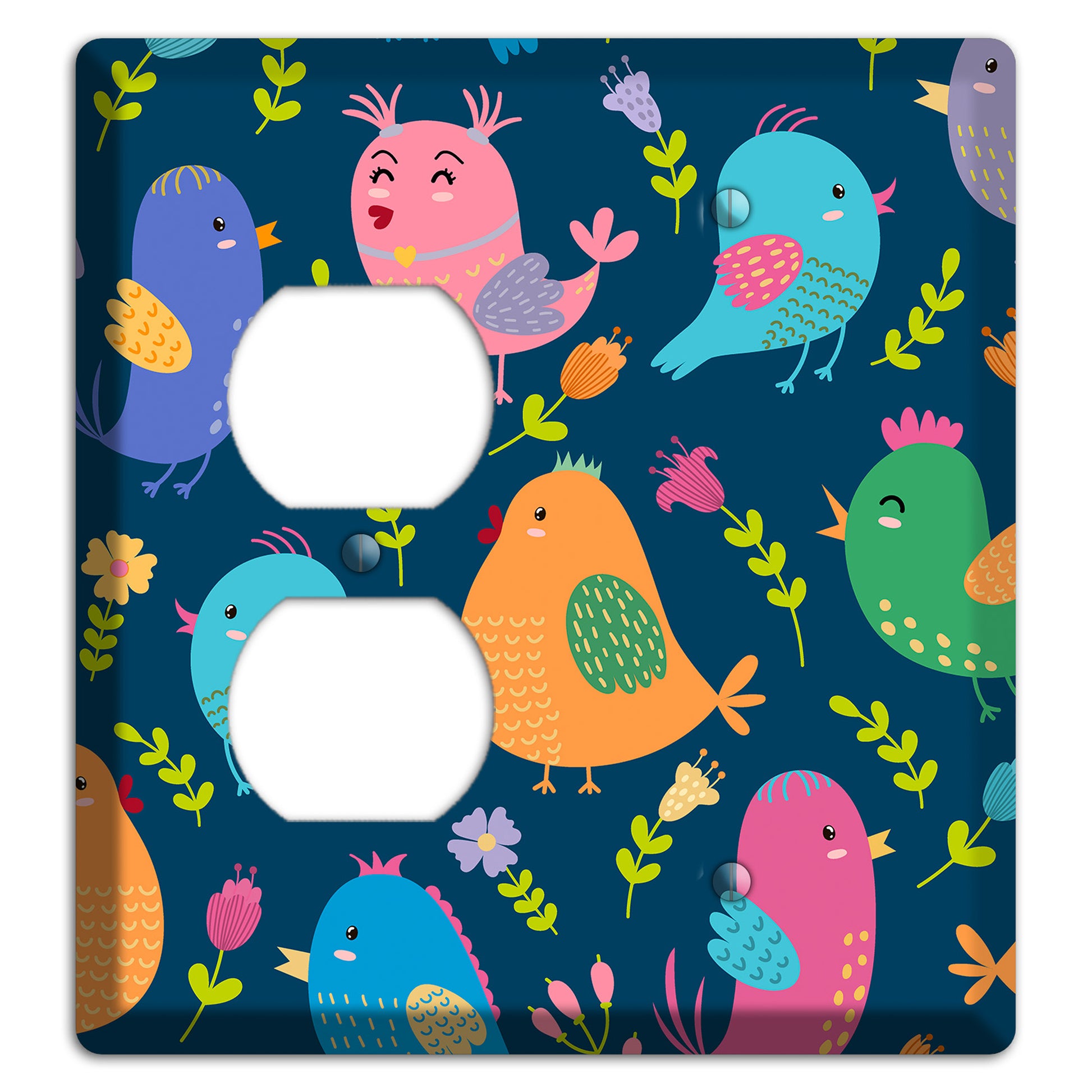 Jungle Chorus (Navy) Duplex / Blank Wallplate