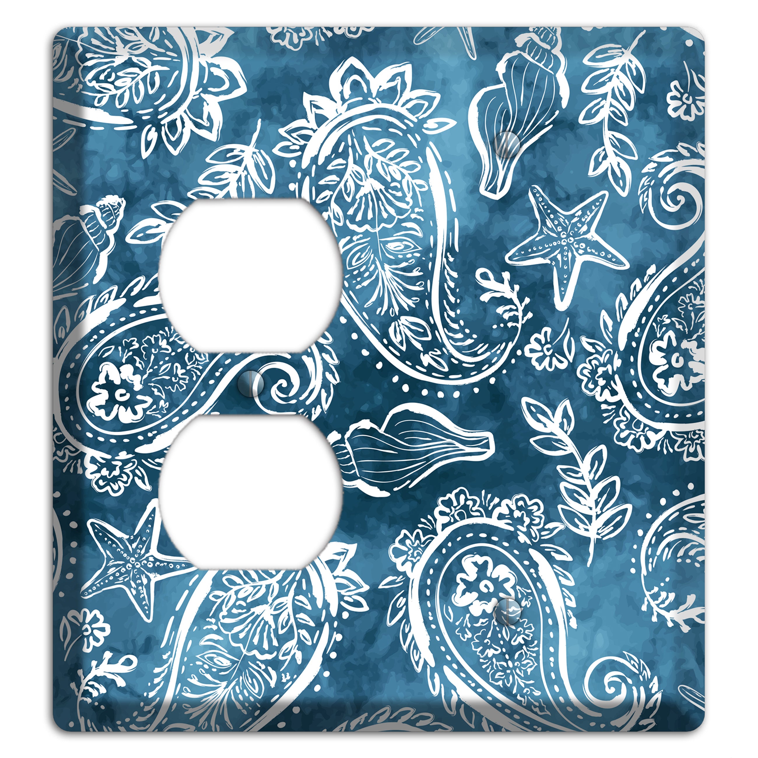 Indigo Tide Paisley Duplex / Blank Wallplate