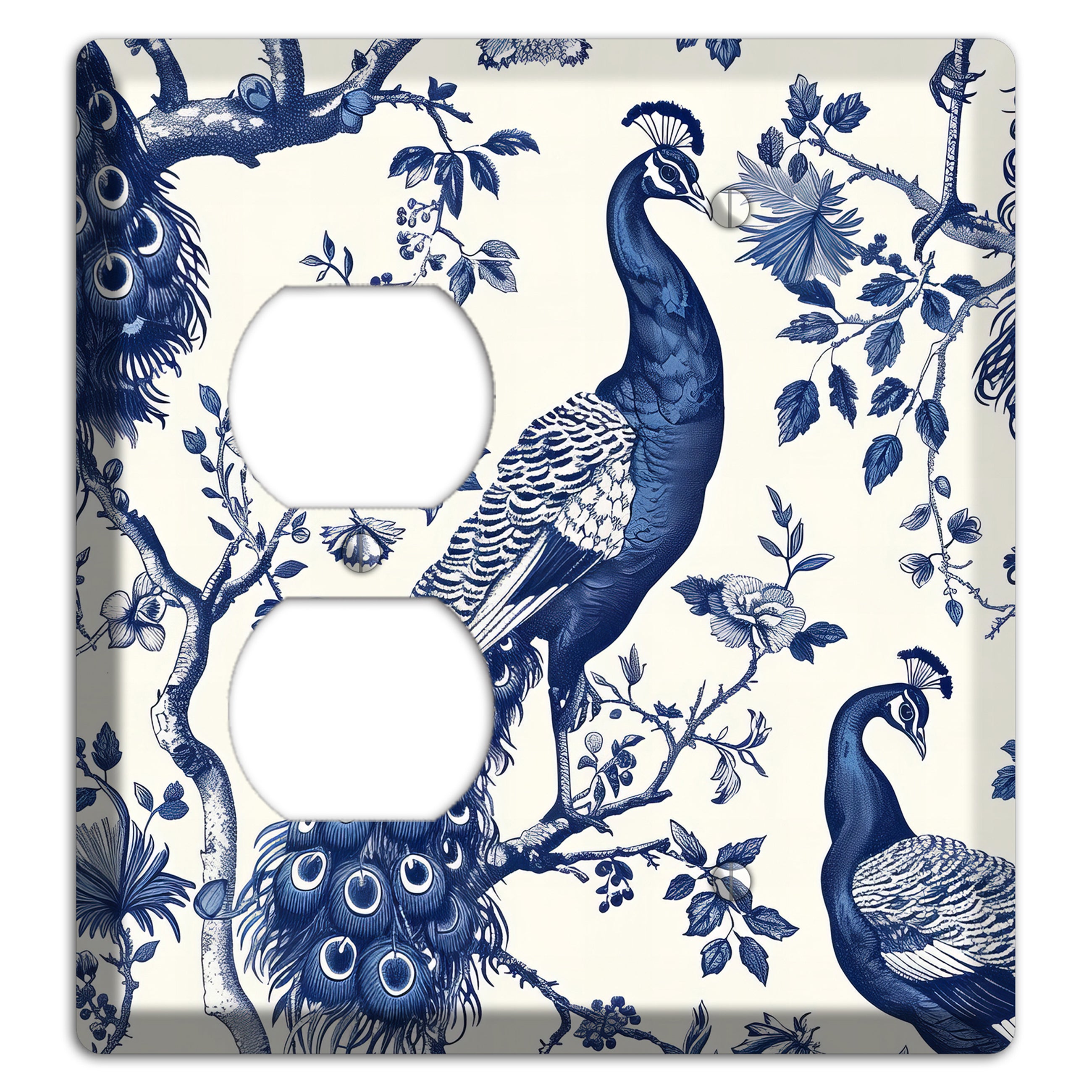 Peacock & Bough Duplex / Blank Wallplate