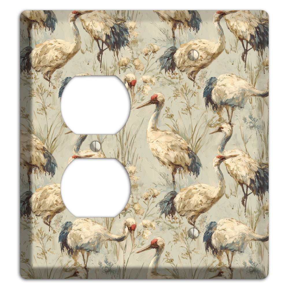 Driftwood Crane Marsh Duplex / Blank Wallplate