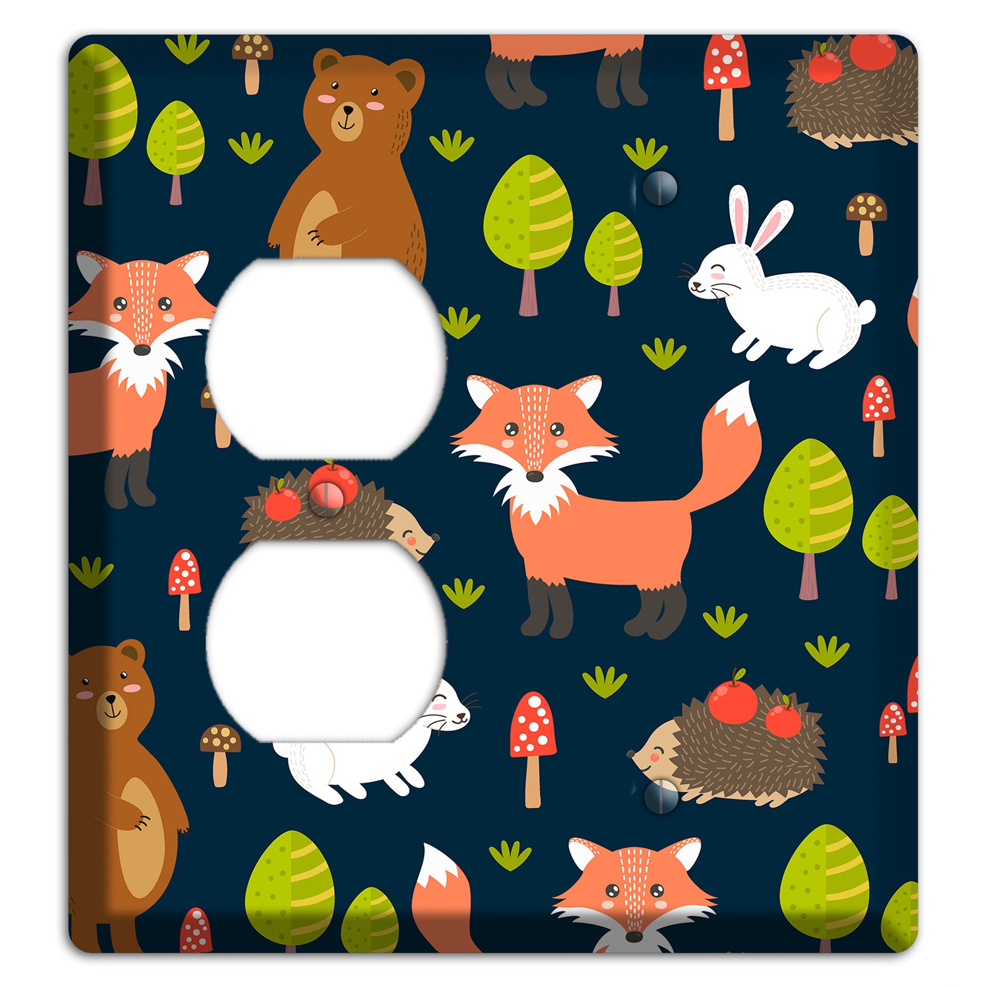 Forest Critters (Navy) Duplex / Blank Wallplate