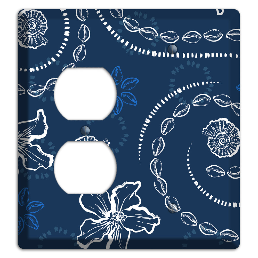 Indigo Cowrie Spiral Duplex / Blank Wallplate